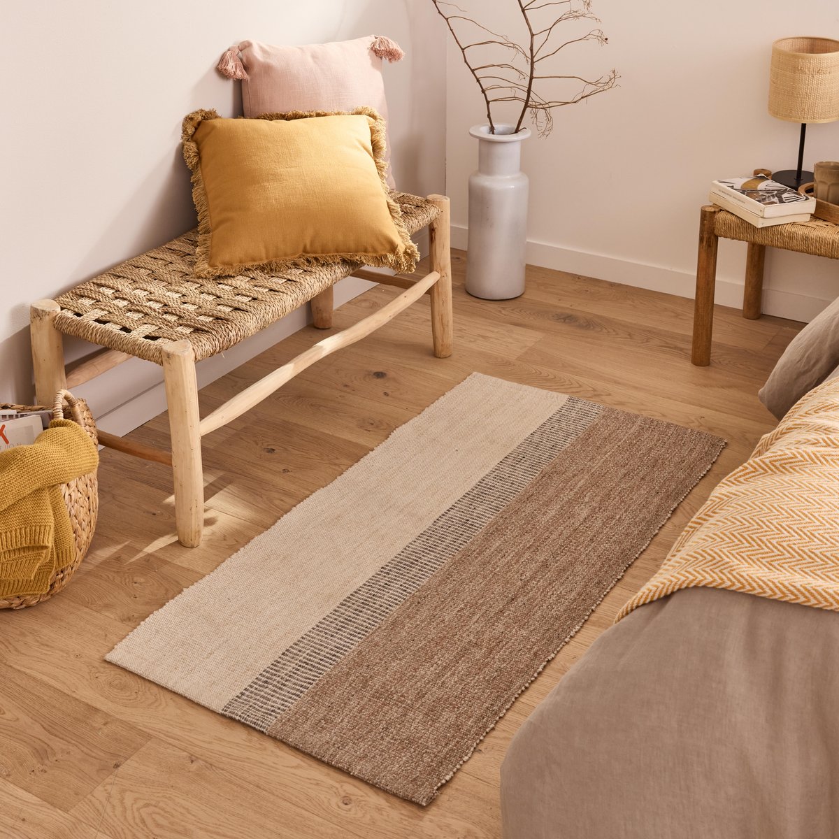 Descente de lit naturel, MAURI beige, INSPIRE