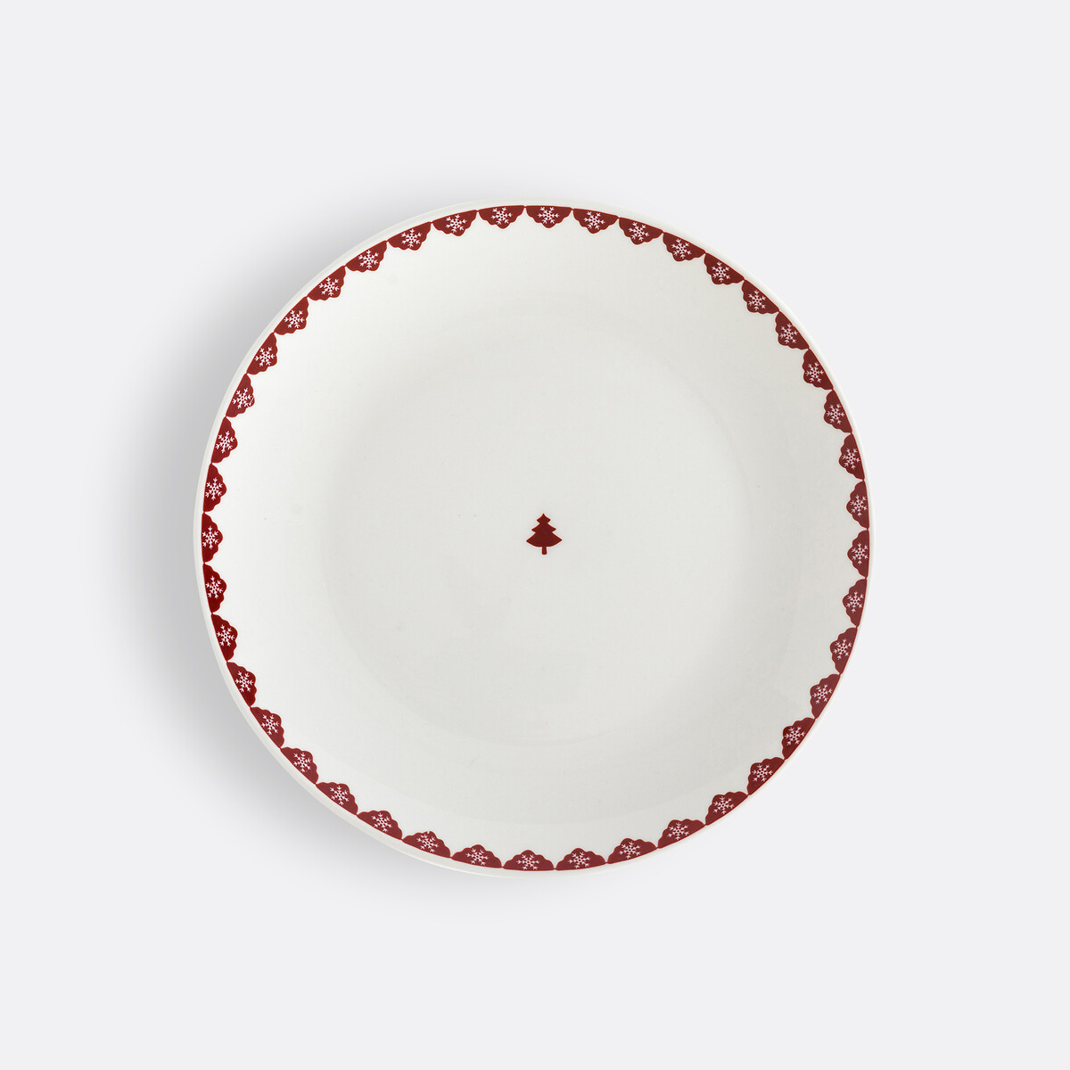 Lote de 4 platos de postre de porcelana, Flocani rojo/blanco, LA REDOUTE INTERIEURS