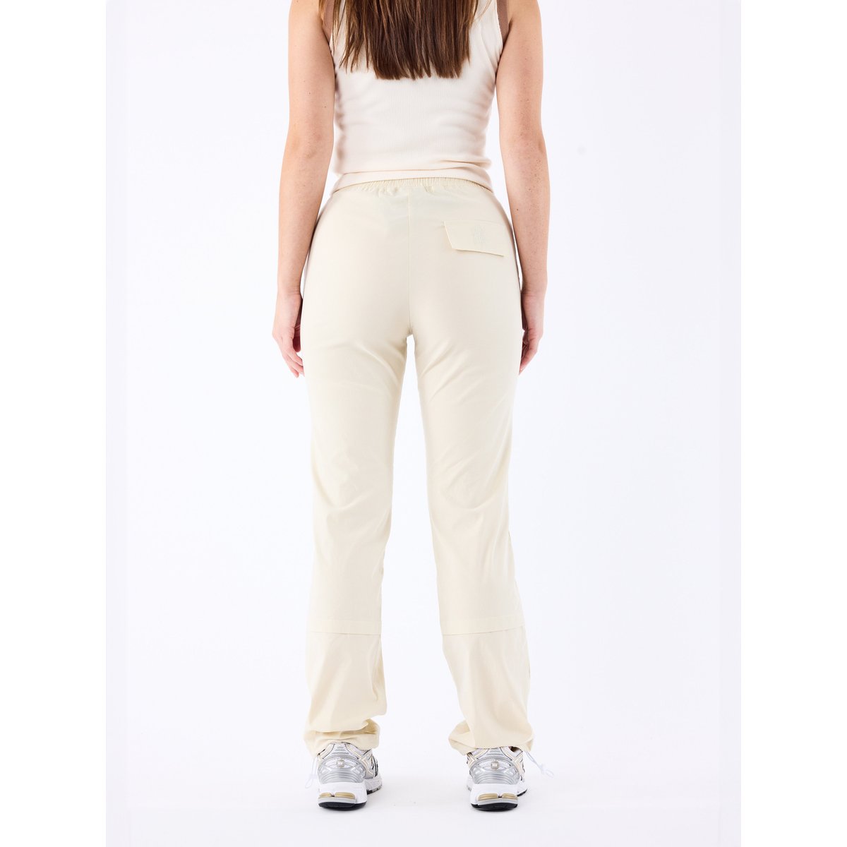 Pantalon ceinture bande élastiquée logotée crème camel, PROJECT X
