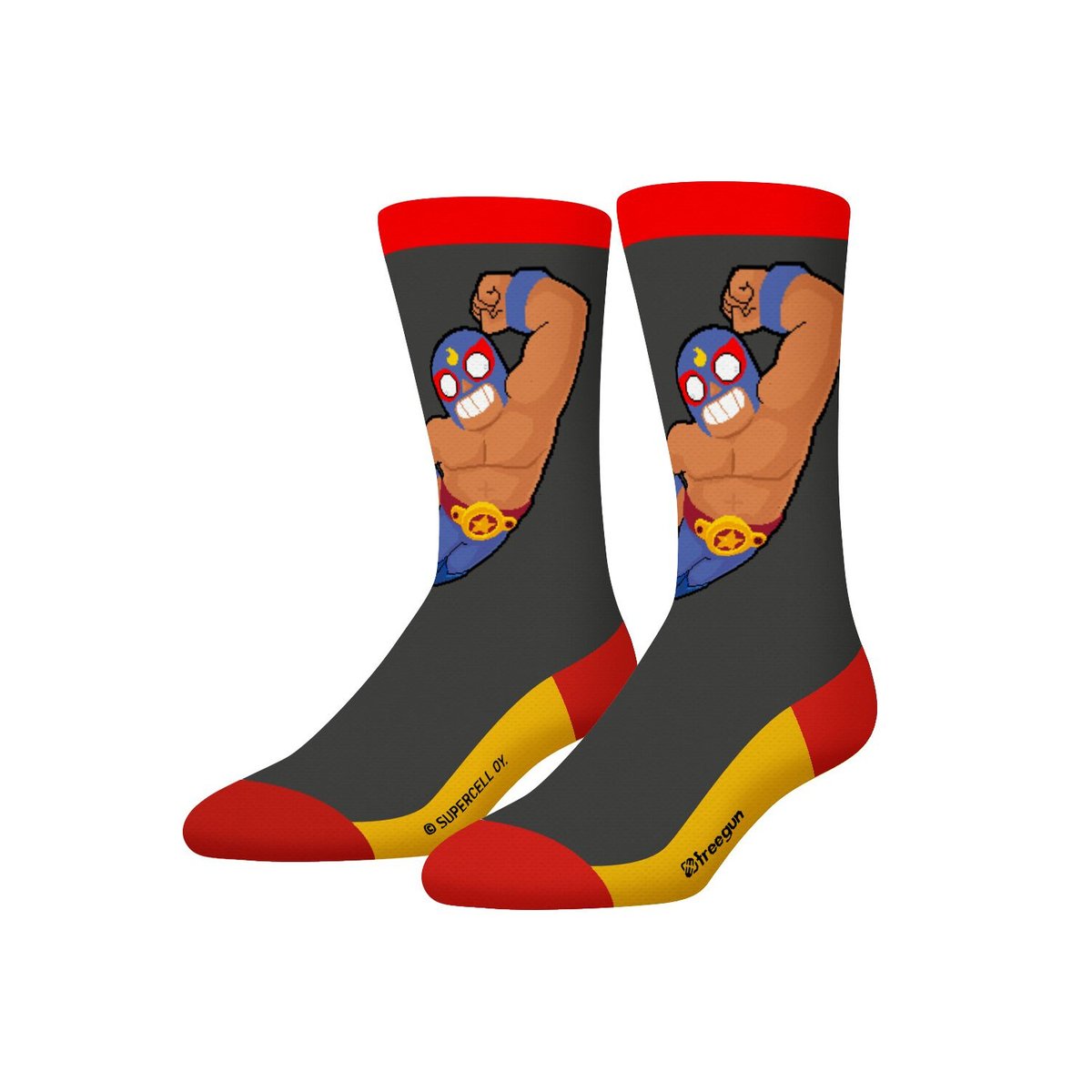 Lot De 4 Chaussette Brawl Star Coton bleu/jaune/gris/rouge, FREEGUN