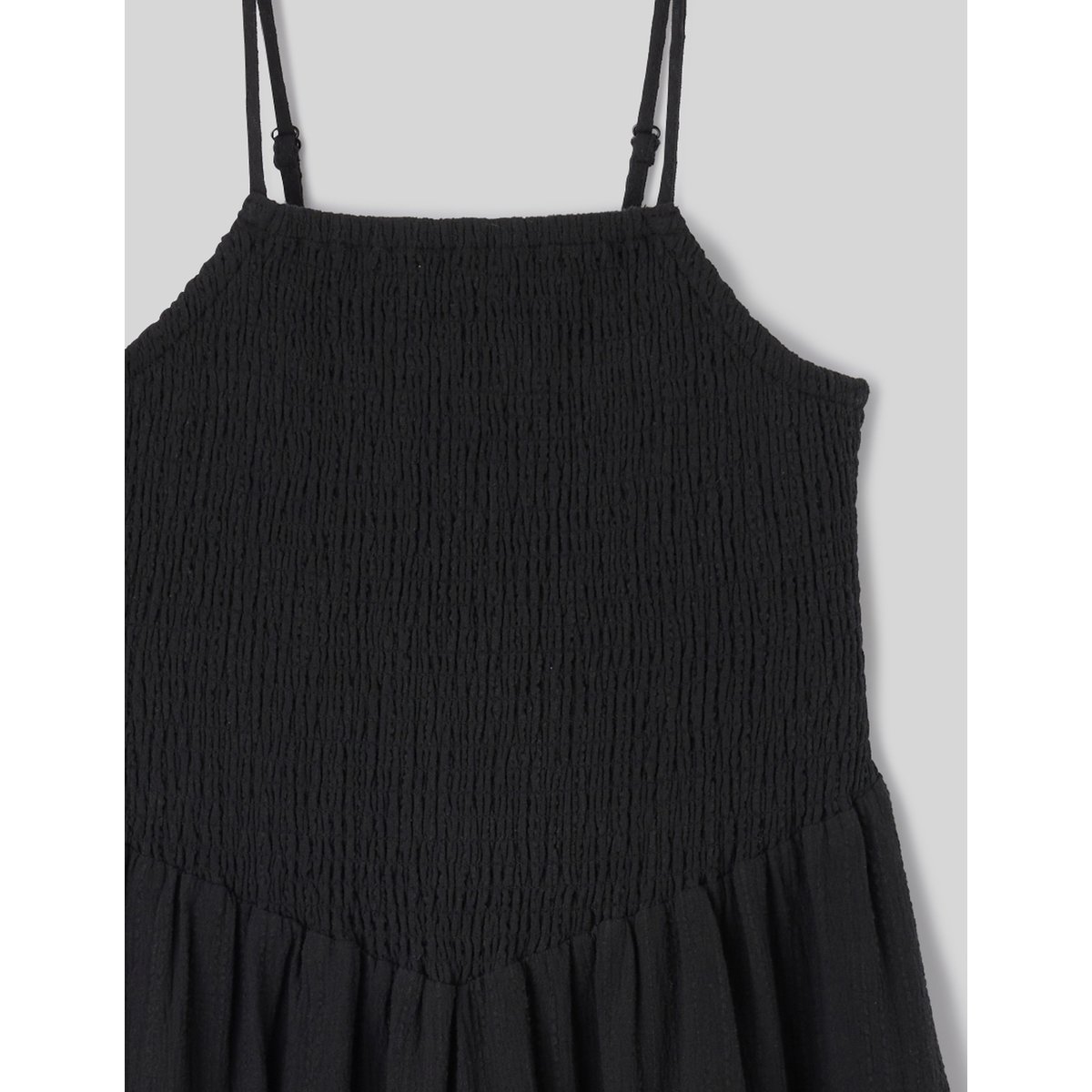 Robe courte smockée noir, BZB