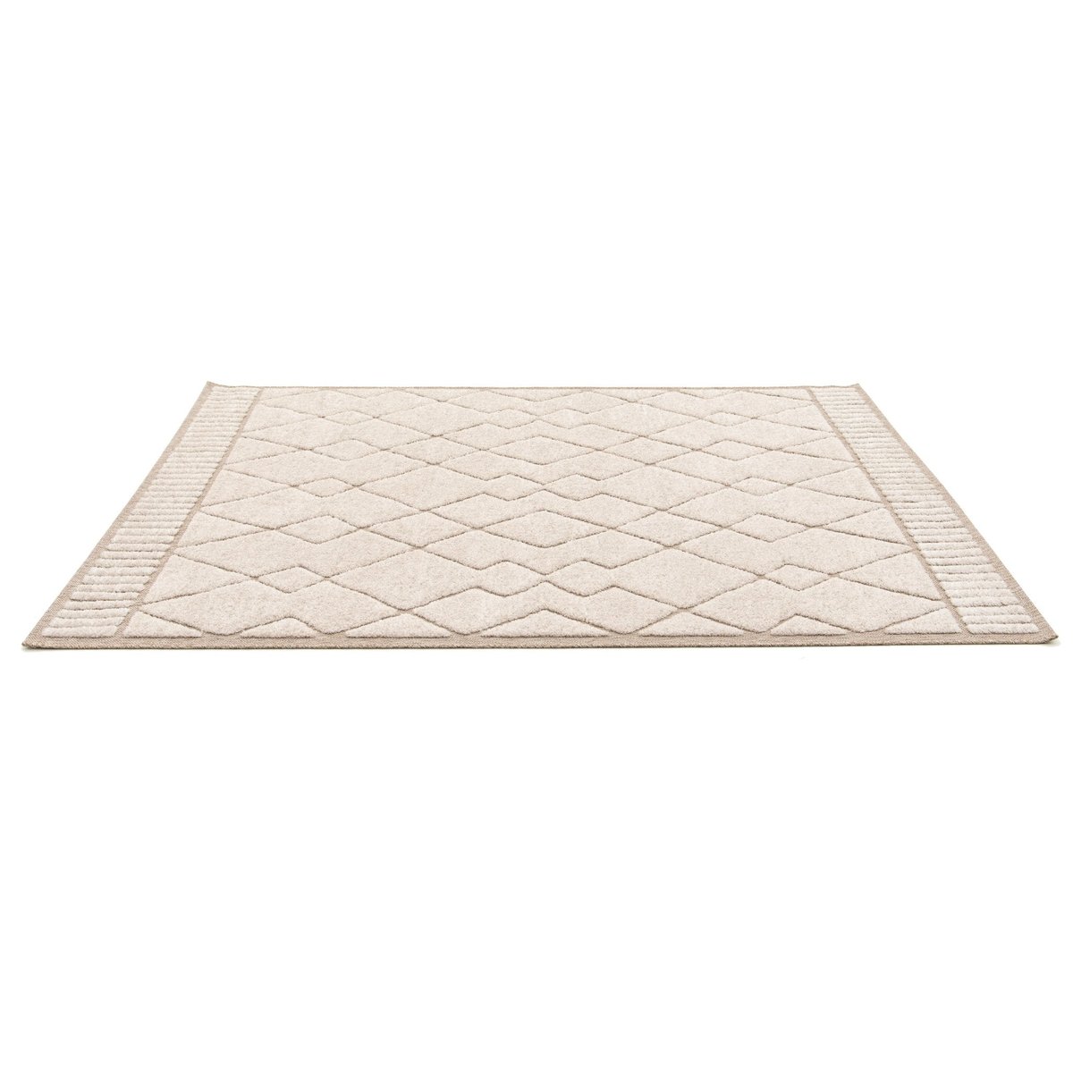 Tapis design inspiration ethnique effet relief ALBA beige sable, AFK LIVING