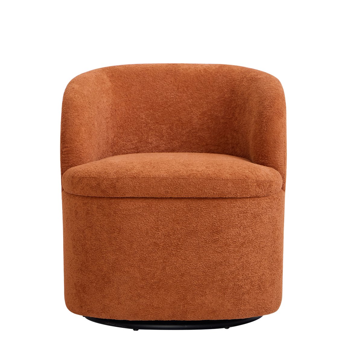 Fauteuil pivotant et pouf, tissu, HALMSTAD terracotta, NORDLYS