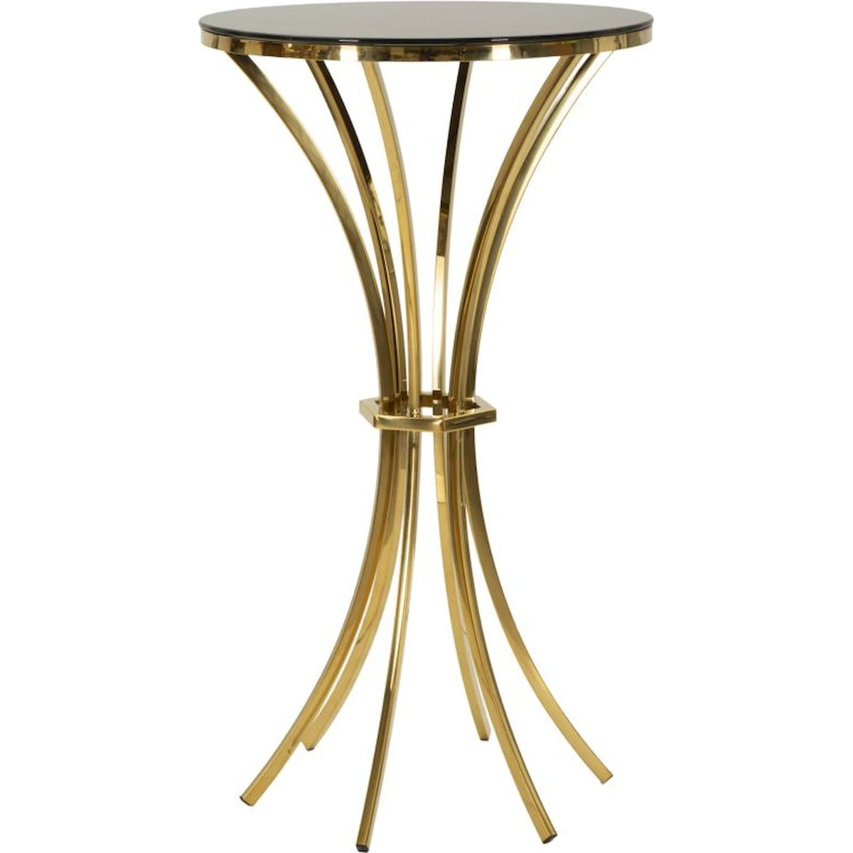 Table de bar en fer et verre GLAM doré et noir, RECOLLECTION