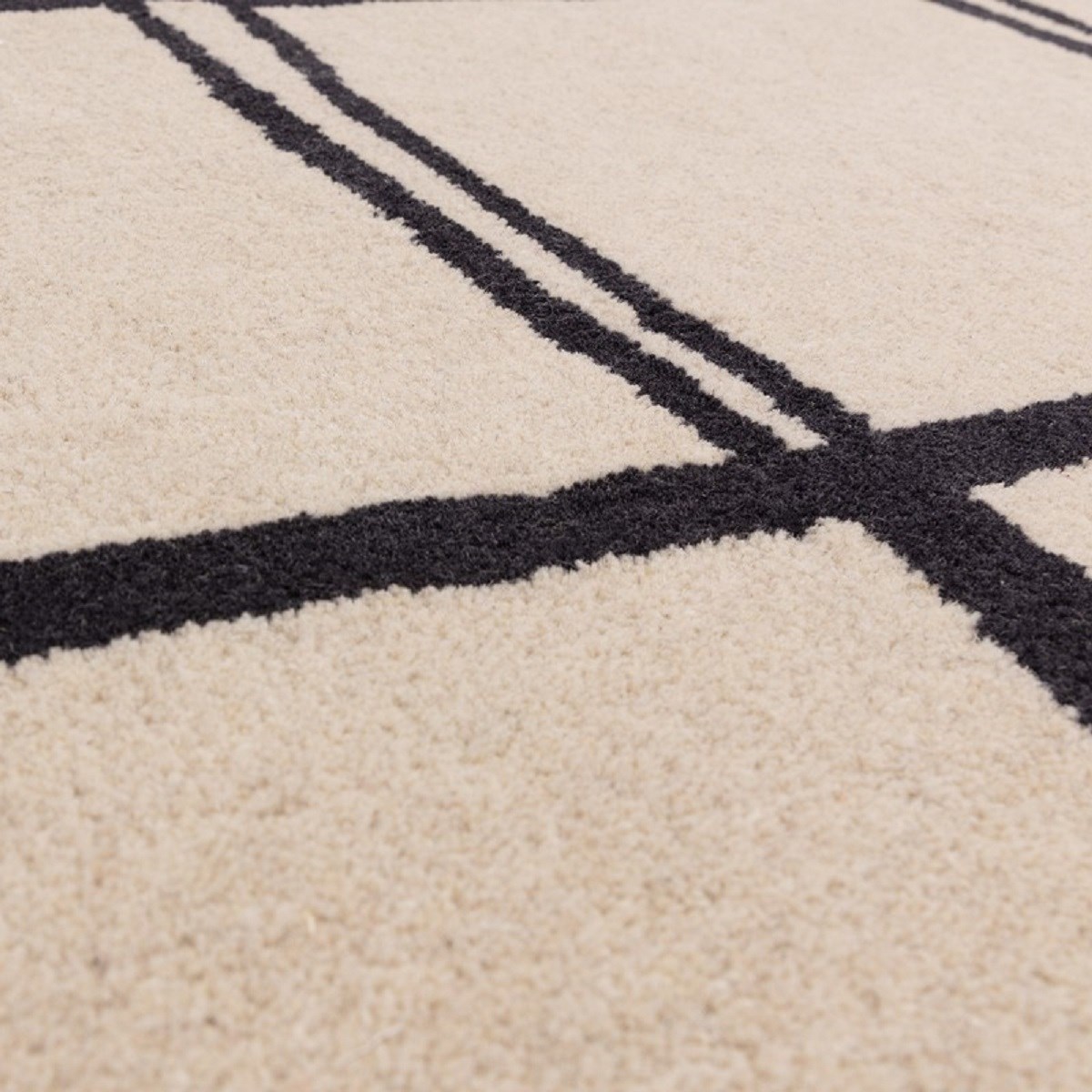Tapis salon et chambre moderne pure laine fait main RENO blanc, NOVATREND