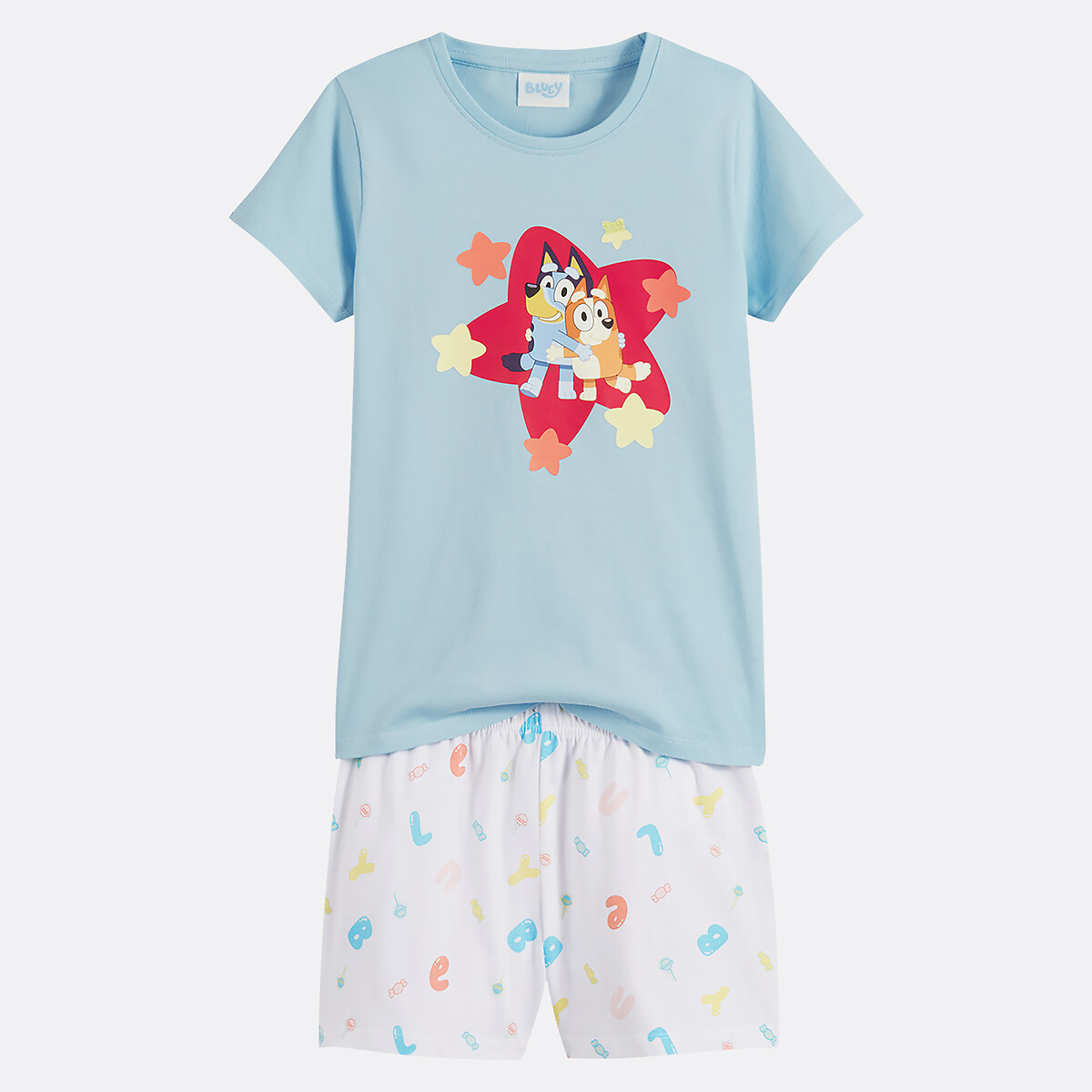 Pyjashort Bluey bleu/blanc, BLUEY