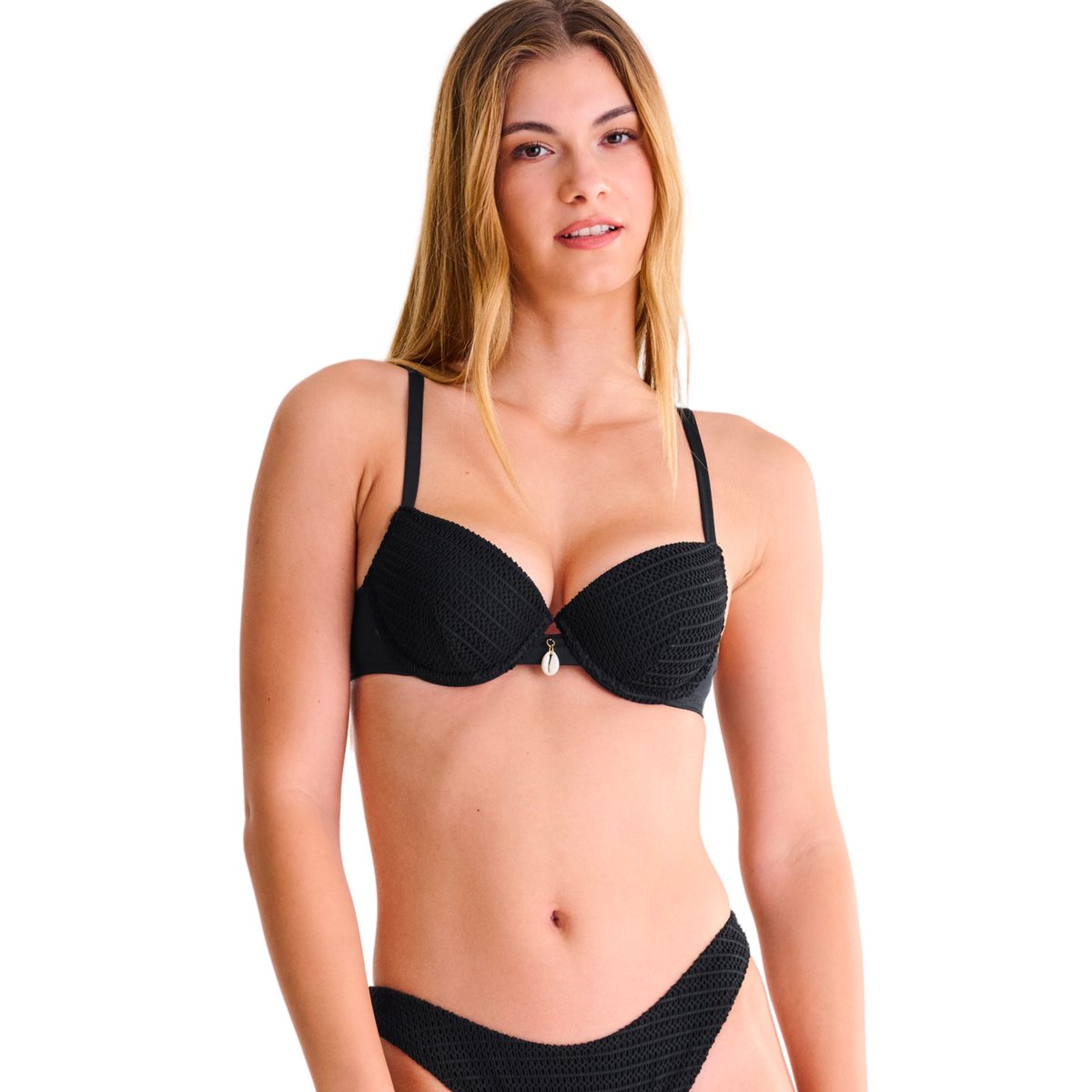 Haut maillot de bain préformé CALVI noir, LISCA