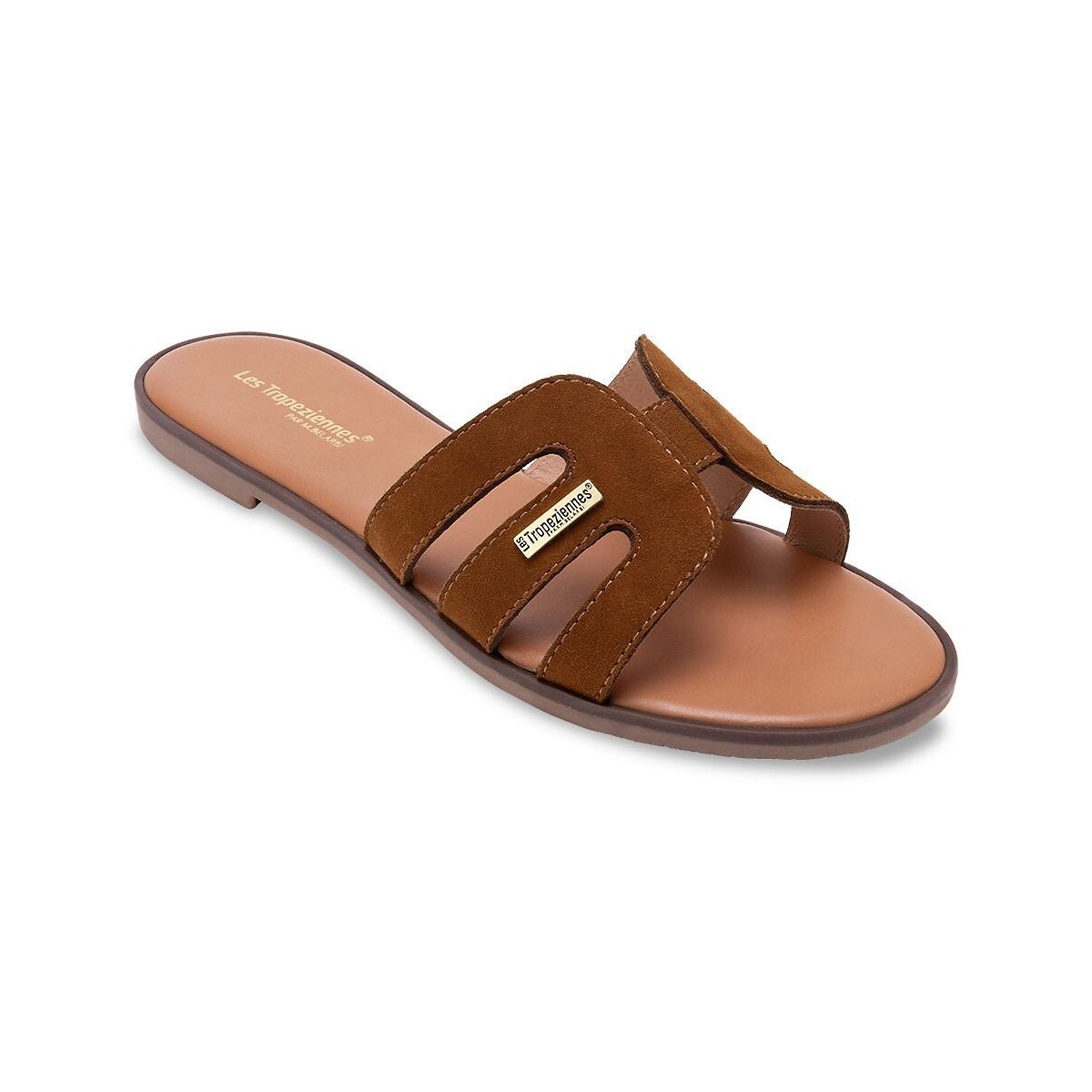 Mules en cuir suède Hamiga cognac, LES TROPEZIENNES PAR M.BELARBI