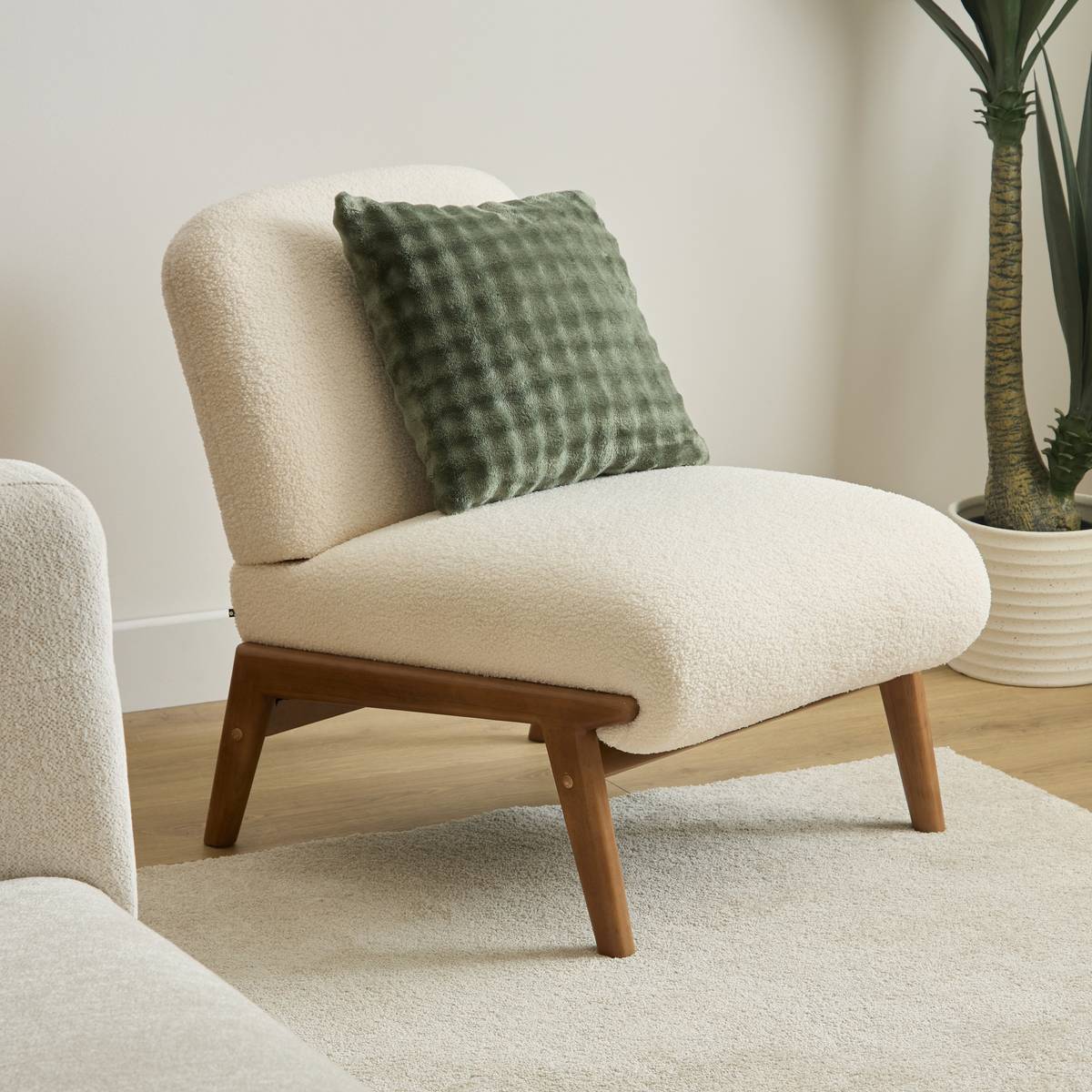 Coussin carré ZEPHY vert kaki, ATMOSPHERA