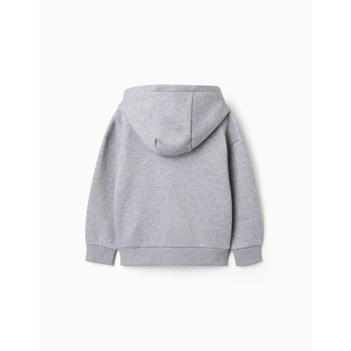 Sweat zippé en molleton avec capuche et doublure en coton peigné gris, ZIPPY