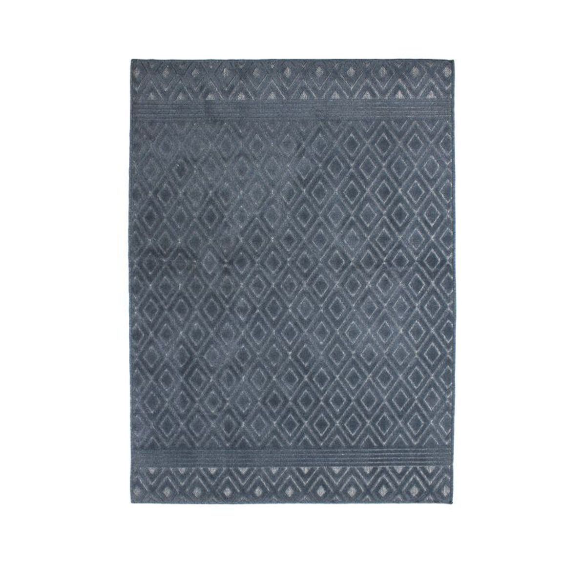 Tapis à motifs losanges  VINTAGE RELIEF bleu, THE DECO FACTORY