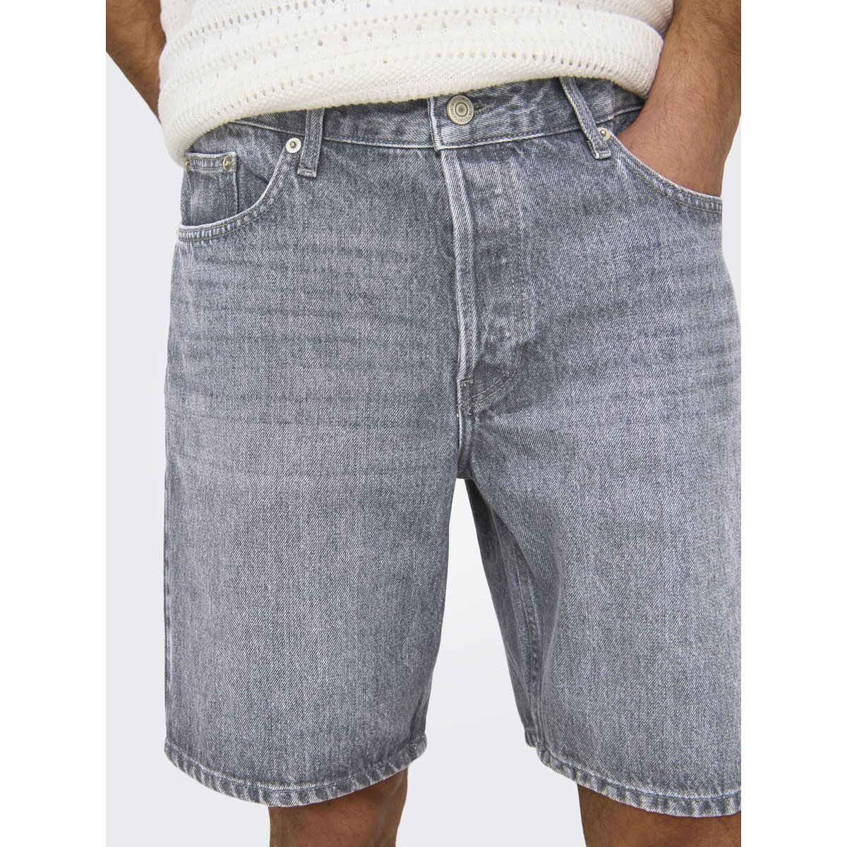 Short En Denim medium grey denim, ONLY & SONS