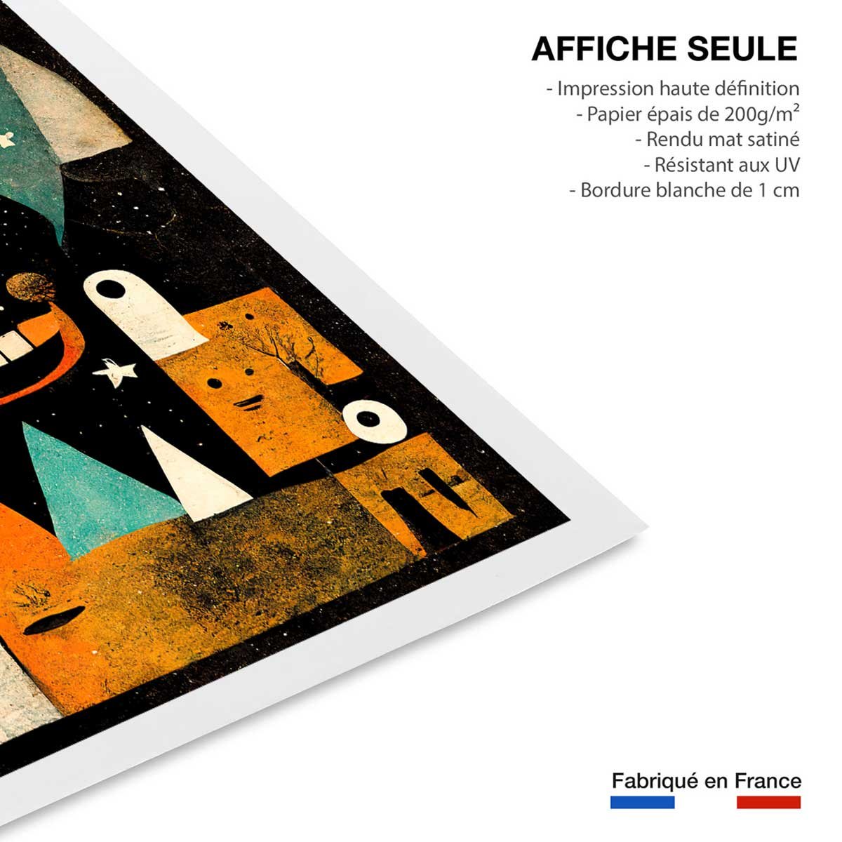 Affiche enfant ville des monstres affiche seule, HEXOA