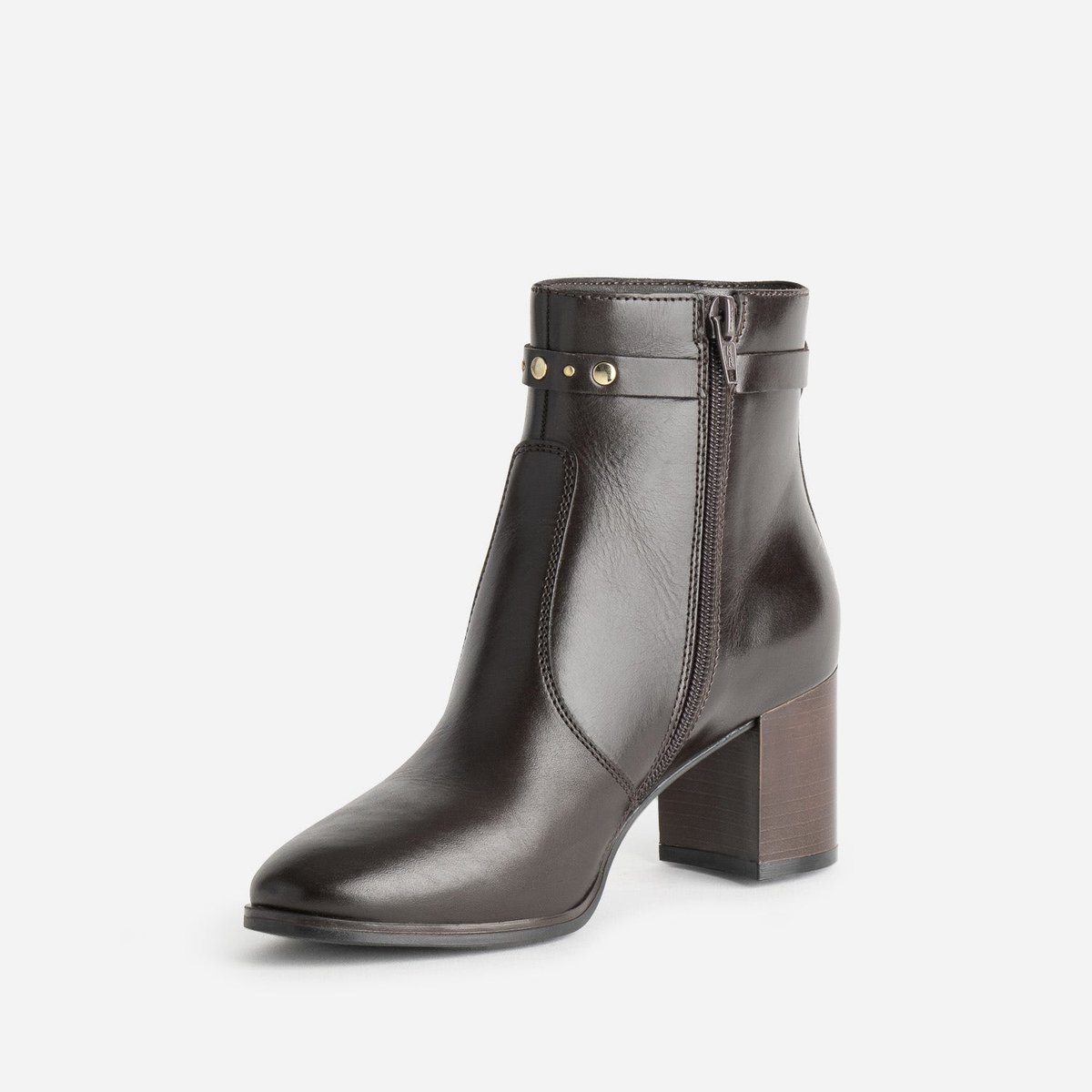 Boots À Talon en cuir NOA chocolat, ERAM