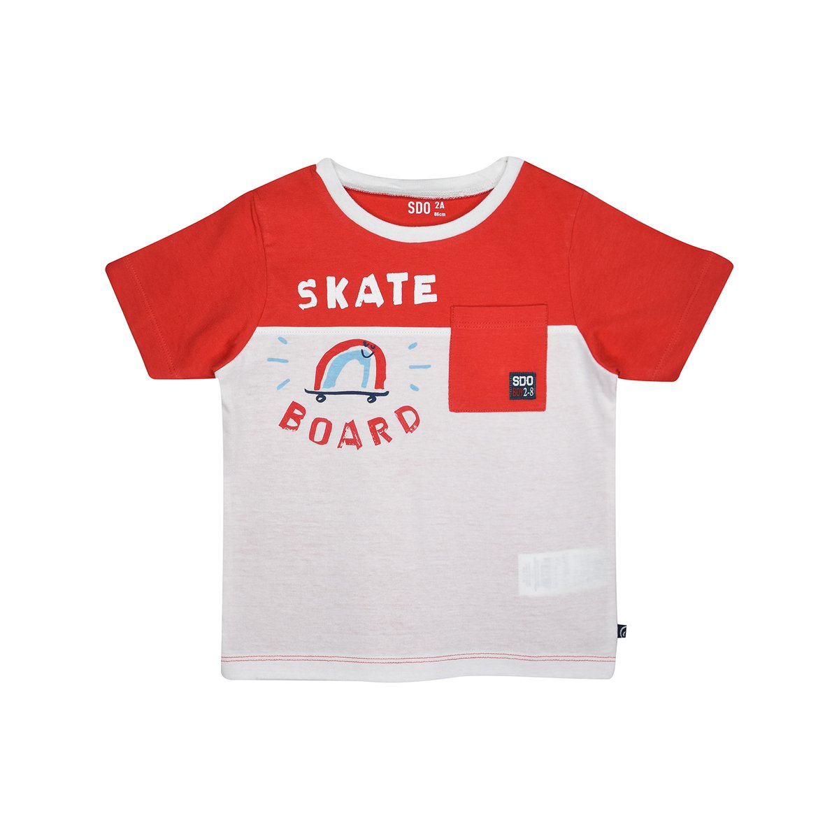 Tee shirt gabin manches courtes enfant rouge, SUCRE D'ORGE