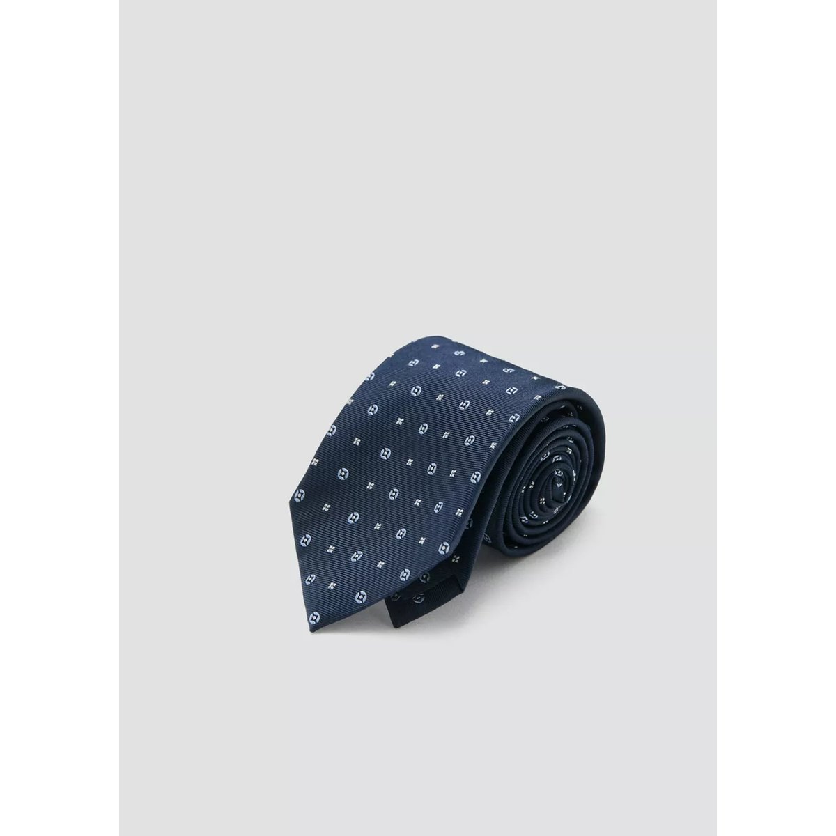 Cravate 100 % soie imprimé bleu marine, MANGO MAN