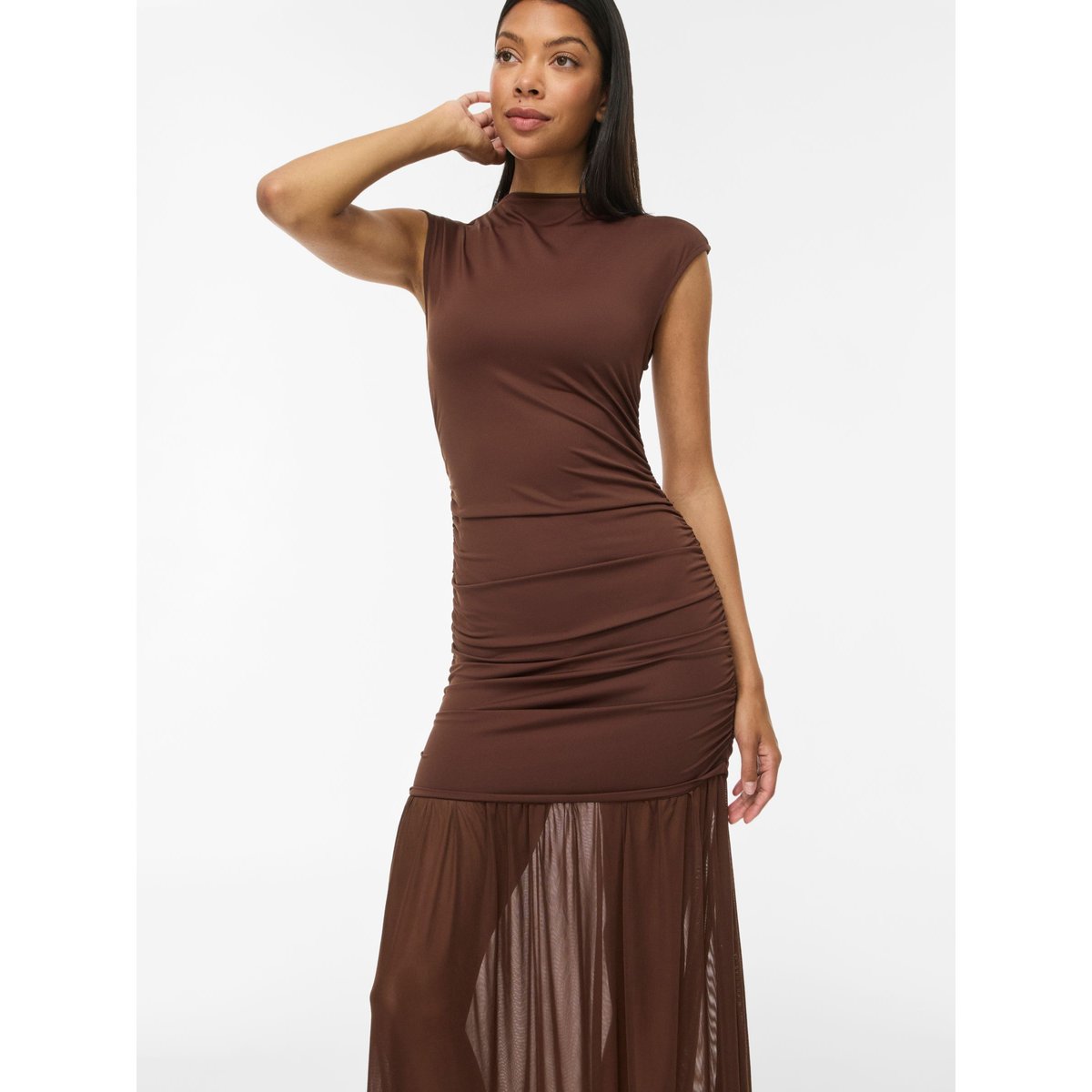 Robe Longue rouge - shaved chocolate1, VILA