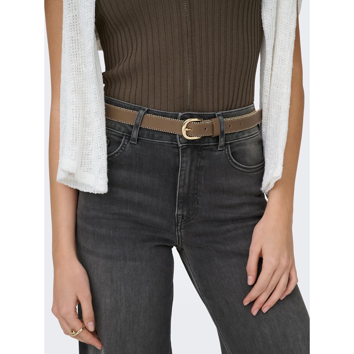 Jean À Jambe Large washed black, ONLY