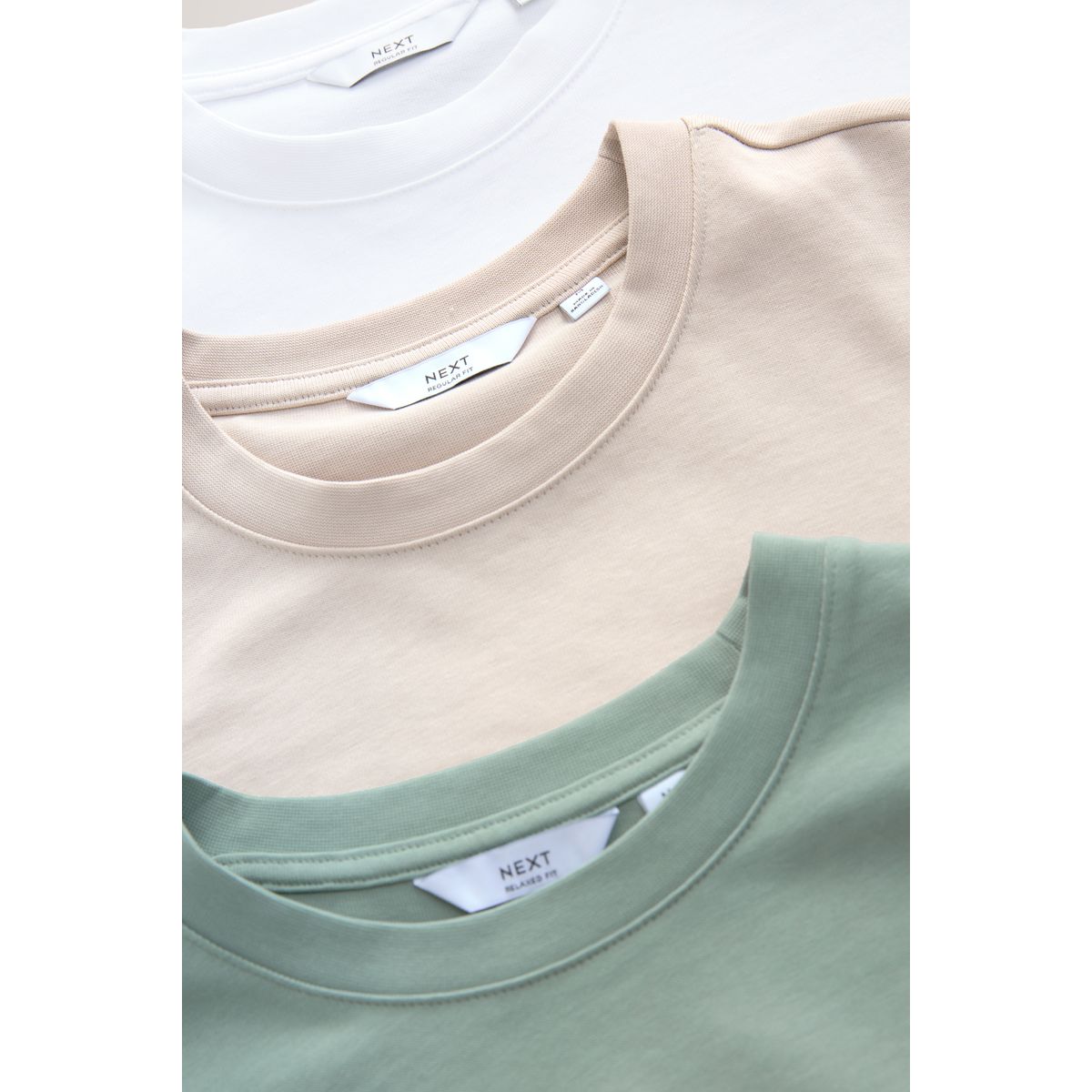 T-shirt épais à imprimé blanc/vert/neutre, NEXT