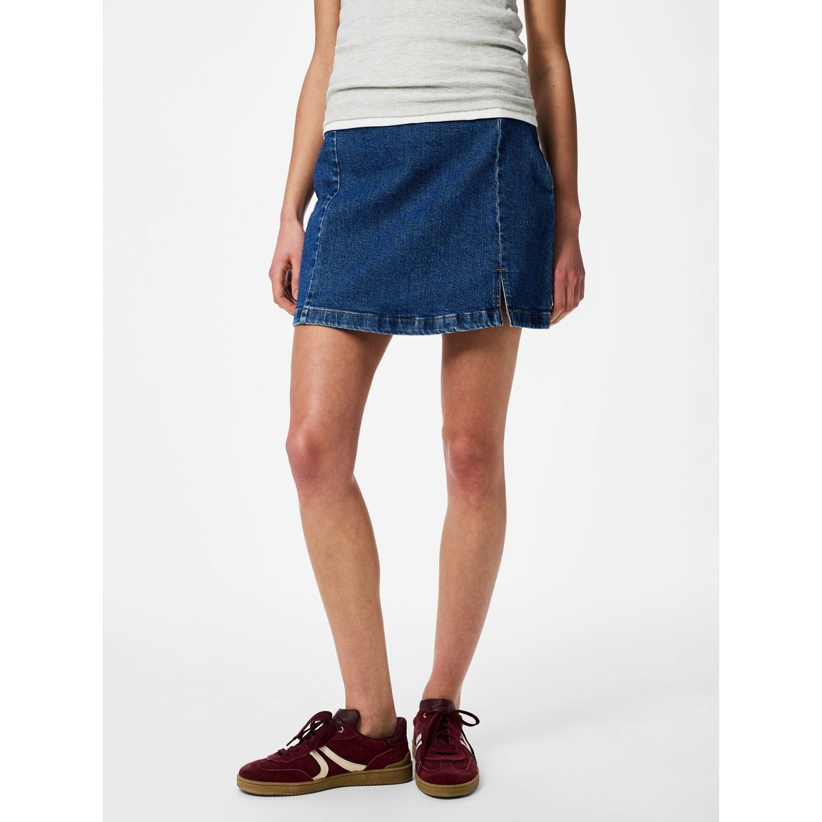 Mini-Jupe medium blue denim, PIECES