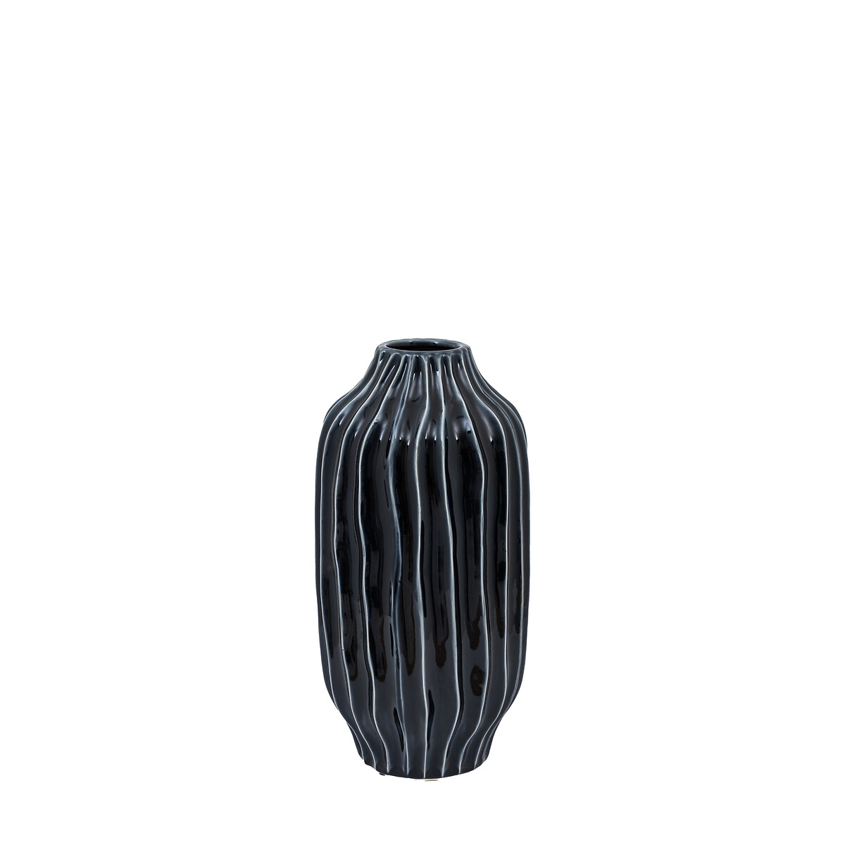 Organic 37cm Ribbed Vase blue, ÉDITÉ