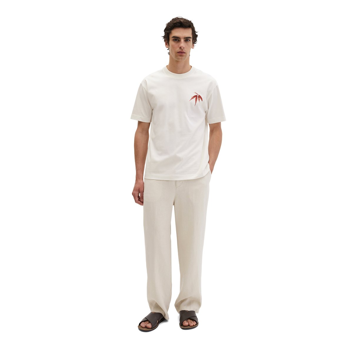 T-shirt relaxed avec imprimé saisonnier au dos blanc naturel, MARC O'POLO