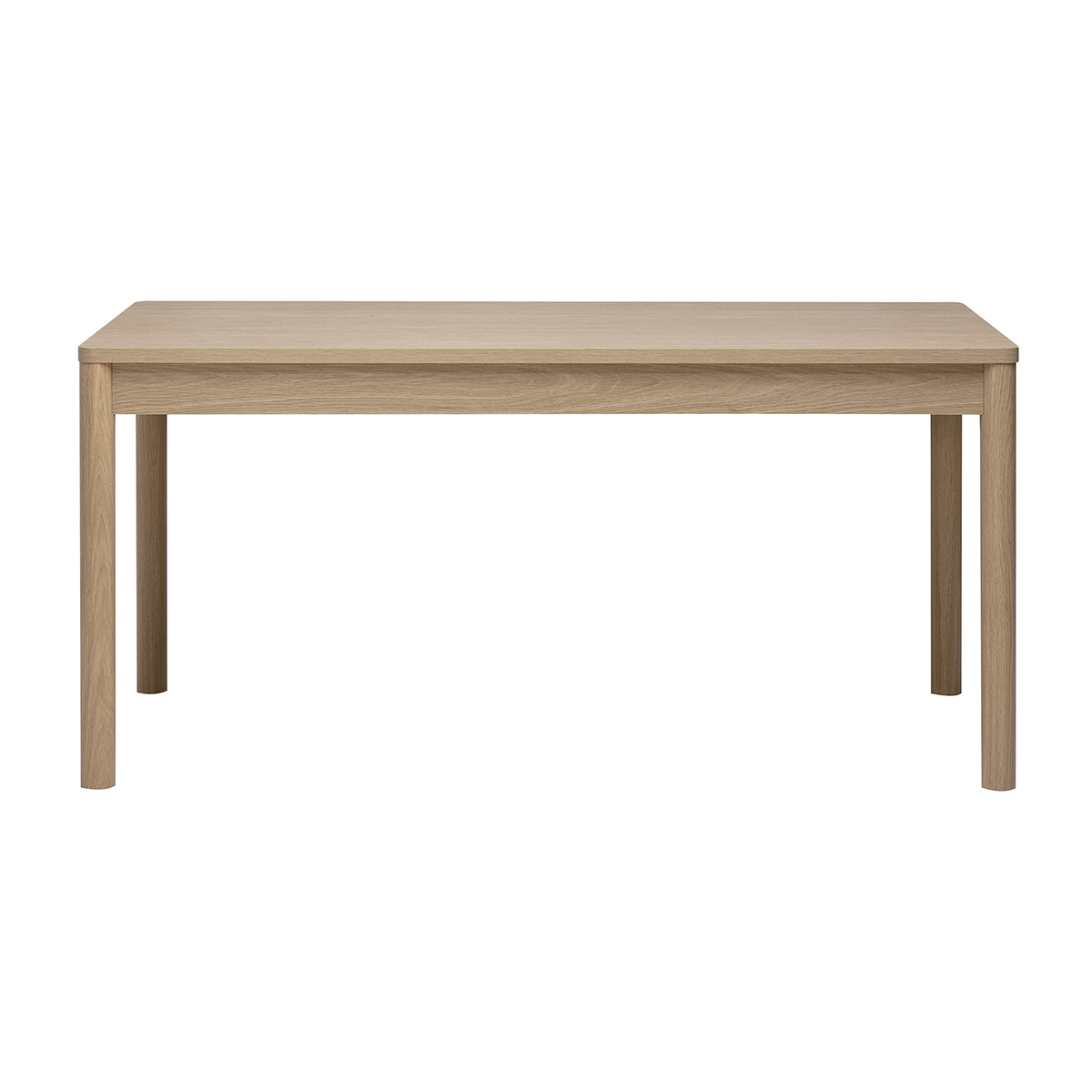 Table à manger rectangulaire avec rangements finition bois clair chêne L160 cm IZZIE couleur unique, MILIBOO