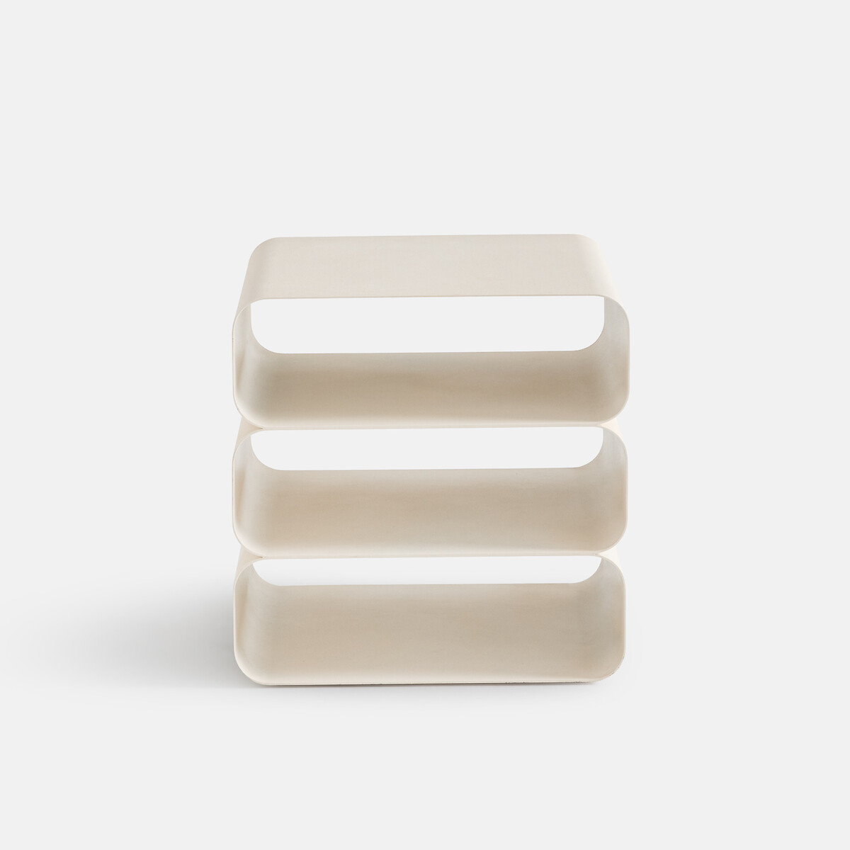 Bout de canapé 3 niches, en métal acier, AMUA beige, LA REDOUTE INTERIEURS