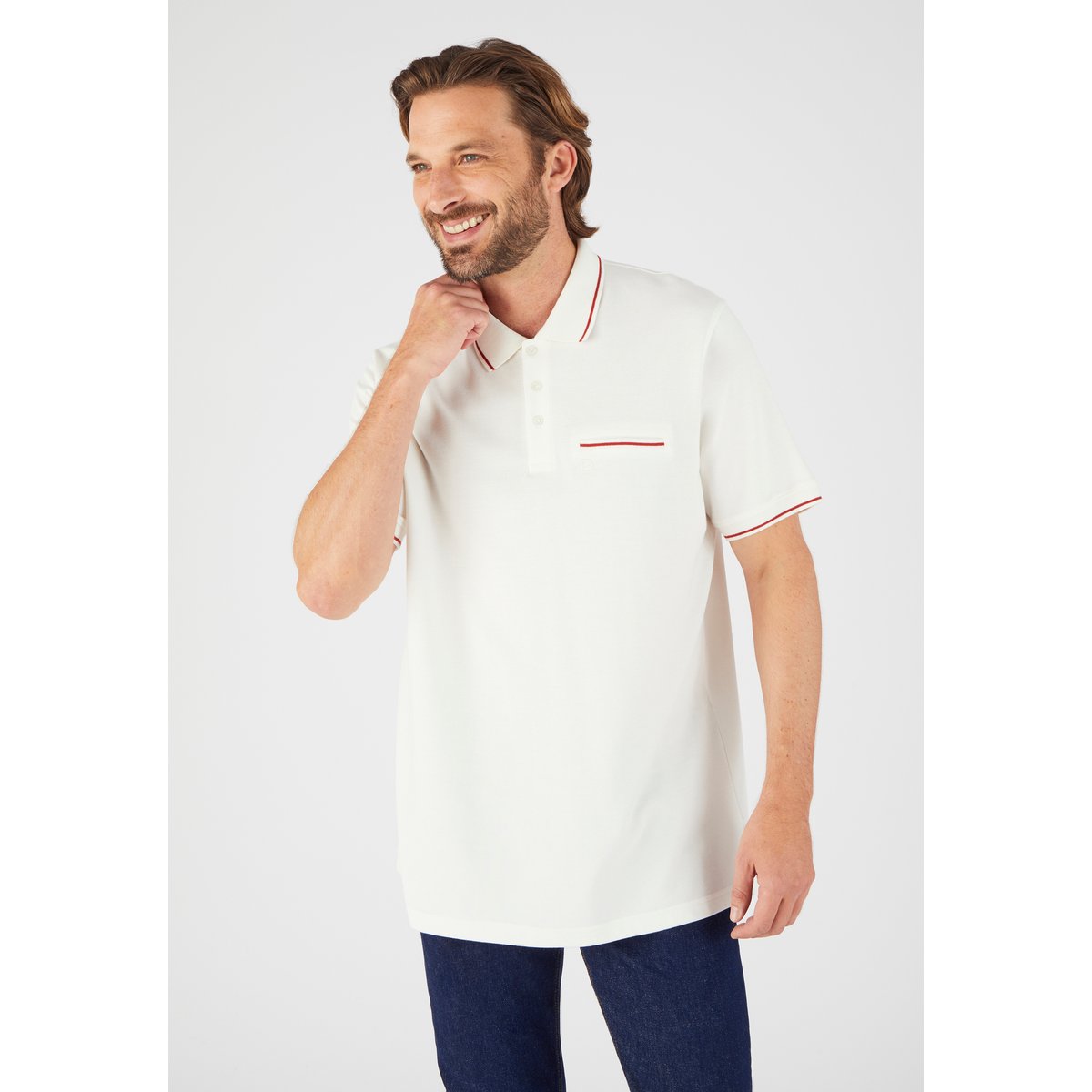 Polo manches courtes blanc casse, DAMART