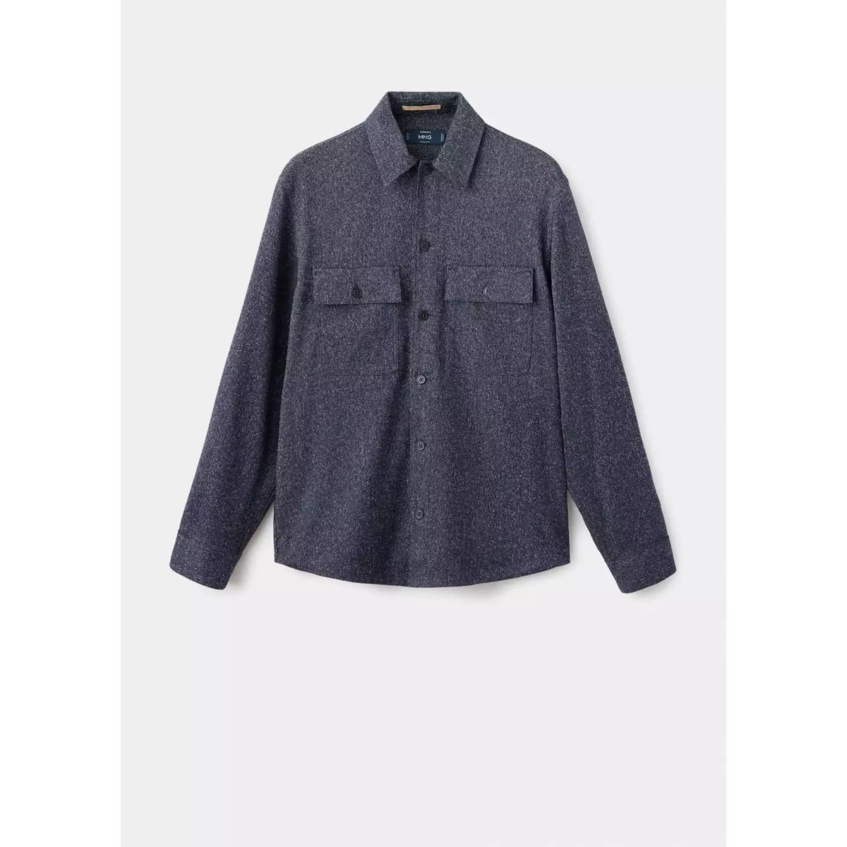Surchemise regular fit texturée bleu, MANGO MAN