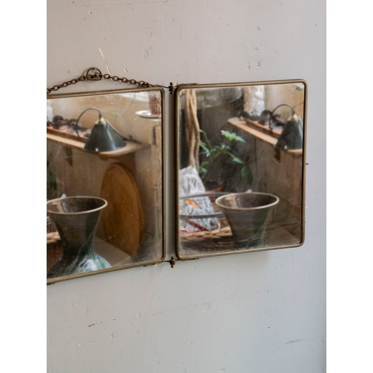 Miroir de barbier en inox Georges N°1436 - Bon état métal, DEBONGOUT