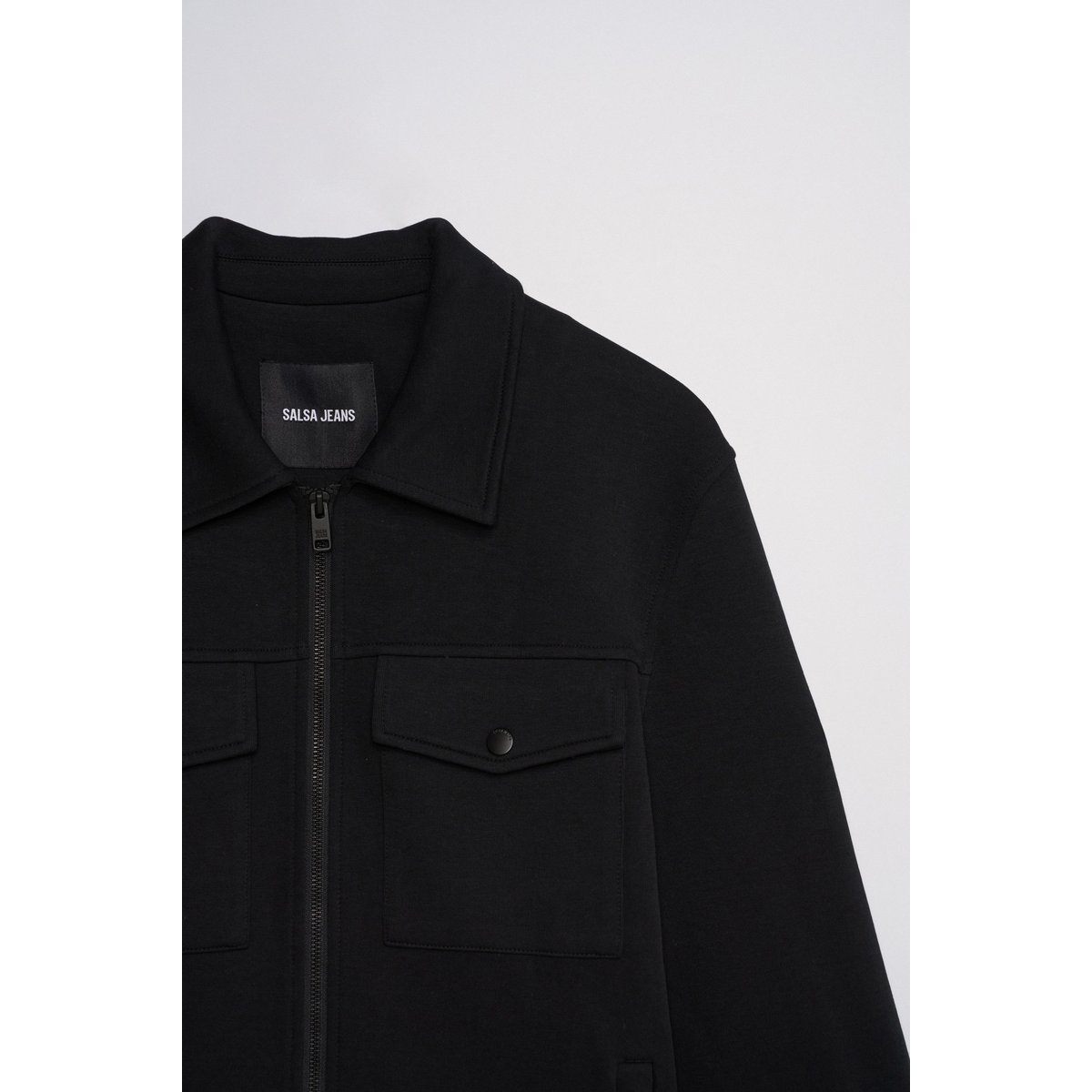 MANTEAU EN MAILLE AVEC POCHES POITRINE noir, SALSA JEANS