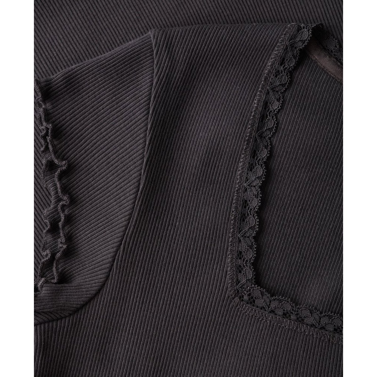 T-shirt Essential Col Carré Coupe Ajustée anthracite, SUPERDRY