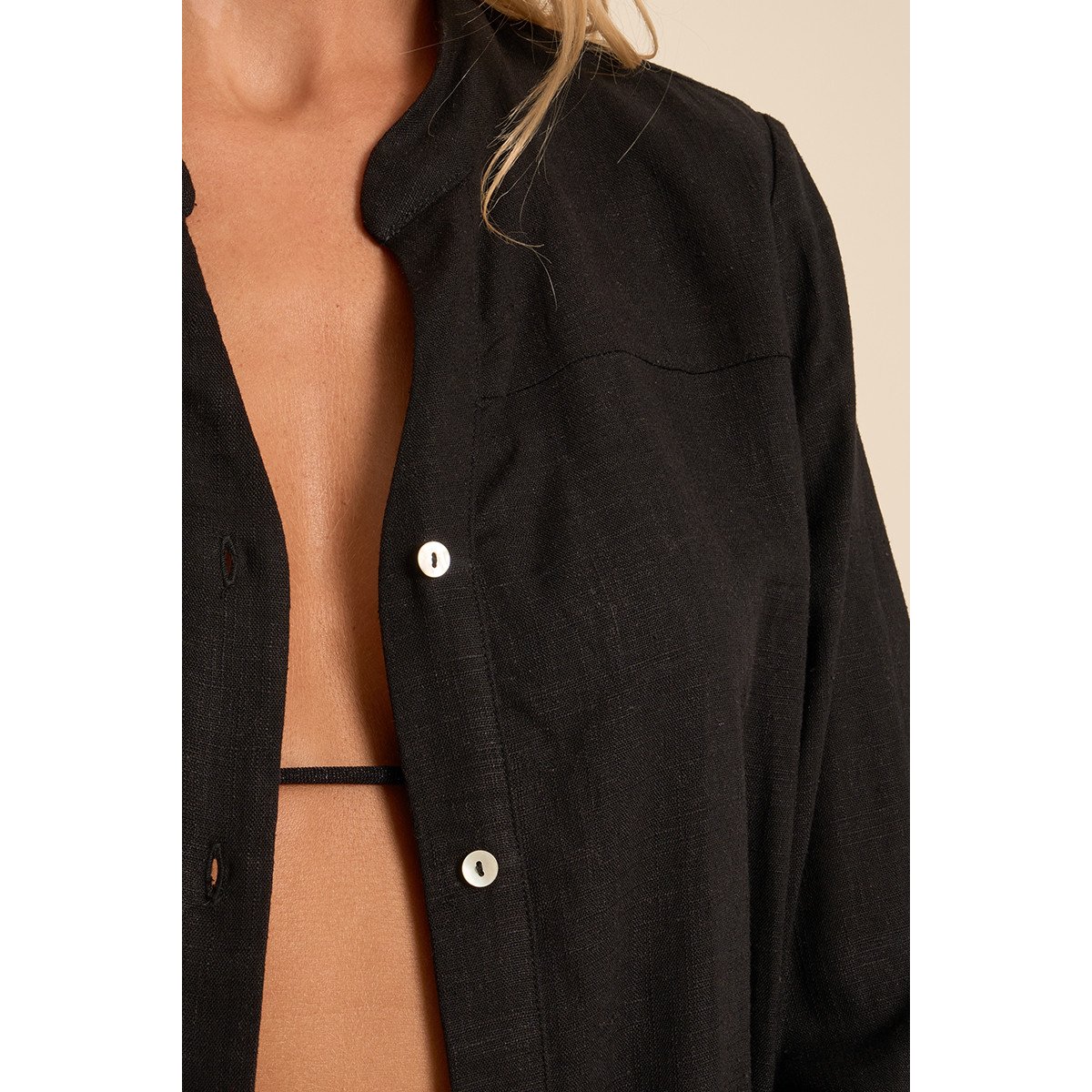 Chemise longue, oversize noir, MOLLY BRACKEN