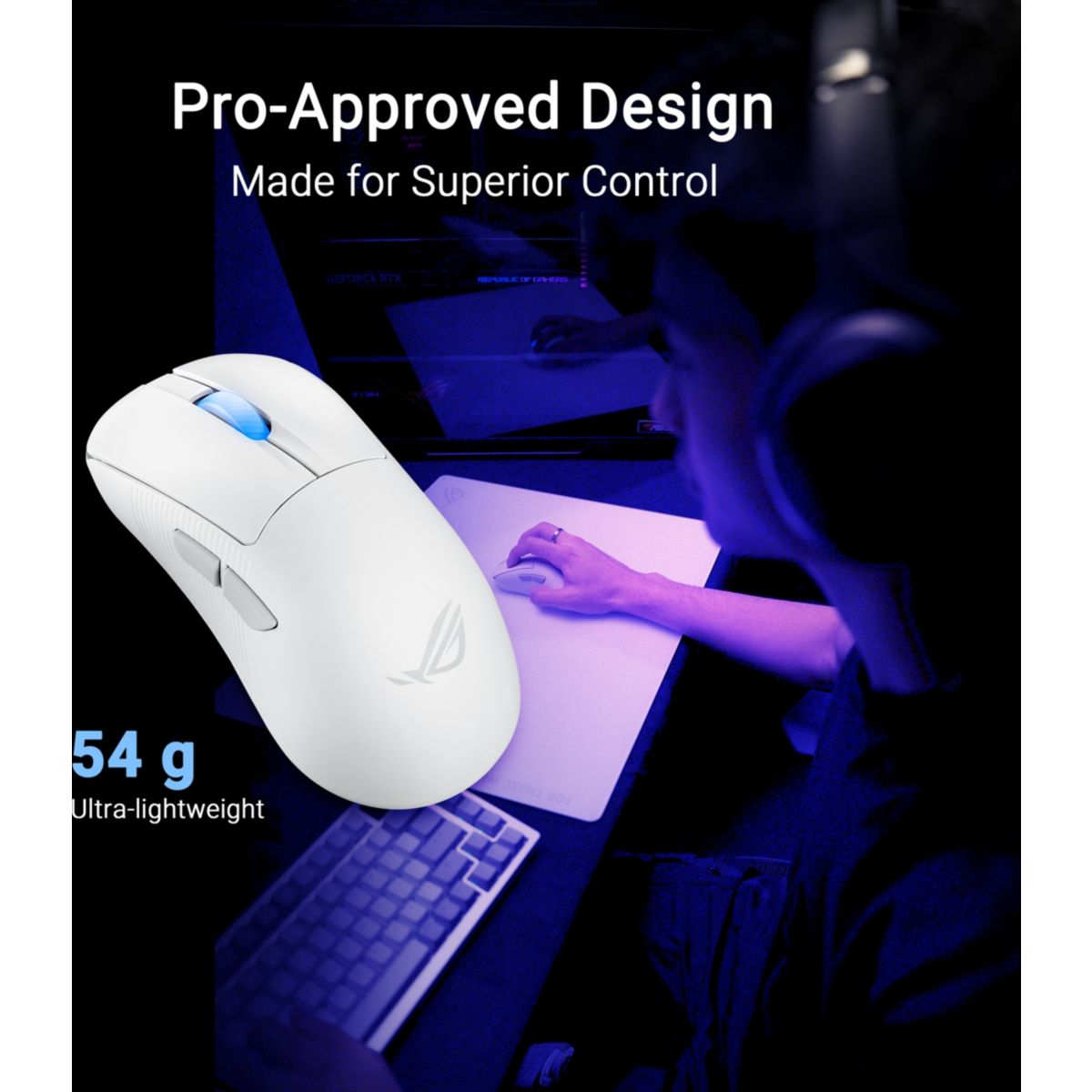 Souris Gamer Sans Fil ROG Keris II Wireless Ace Blanc couleur unique, ASUS