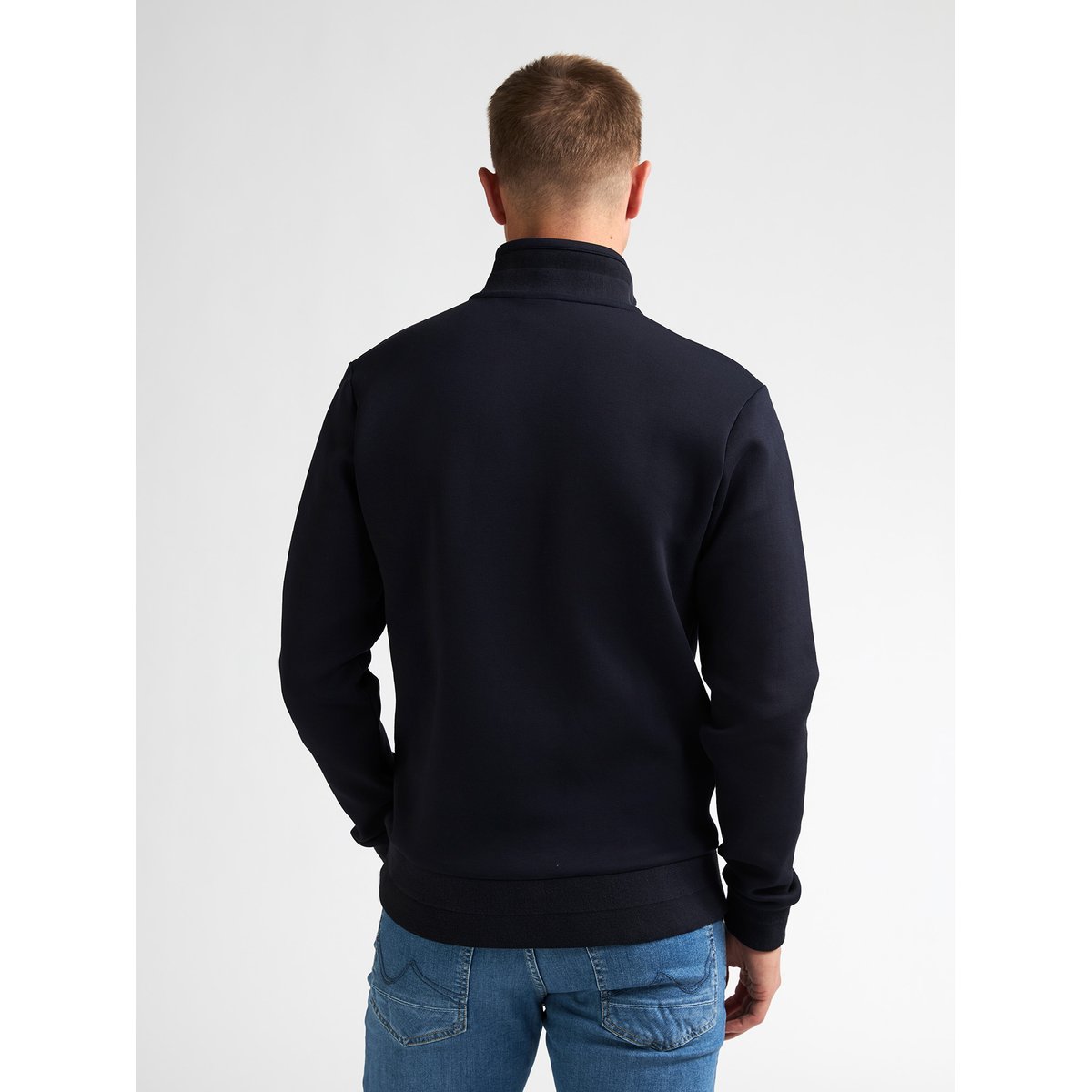Pull en coton à col zippé steelcore bleu royal navy, PETROL INDUSTRIES