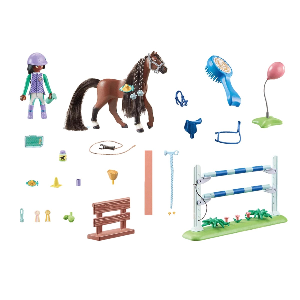 Zoe & Blaze avec parcours d'obstacles multicolore, PLAYMOBIL