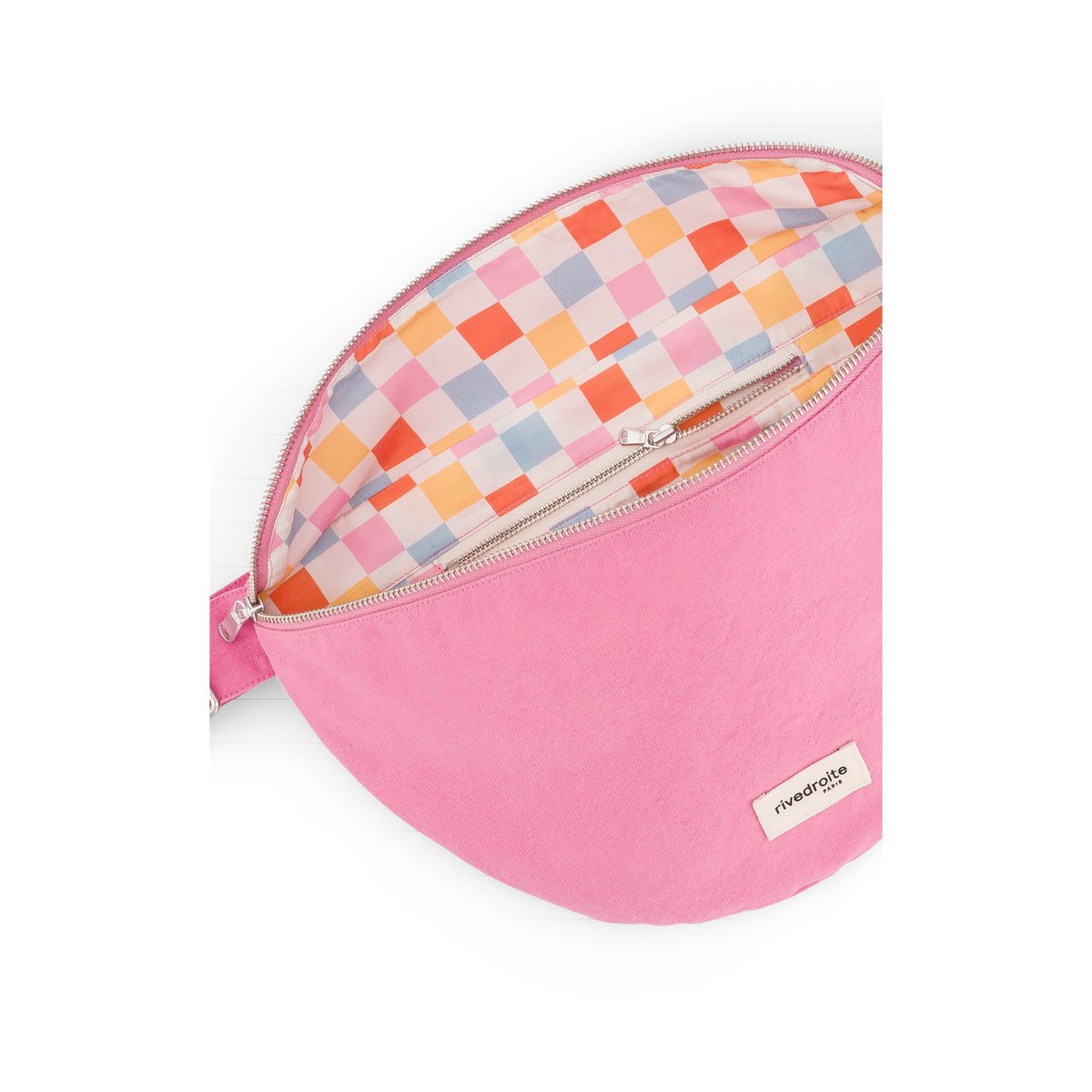 Sac banane zippé CUSTINE XL rose bonbon, RIVEDROITE