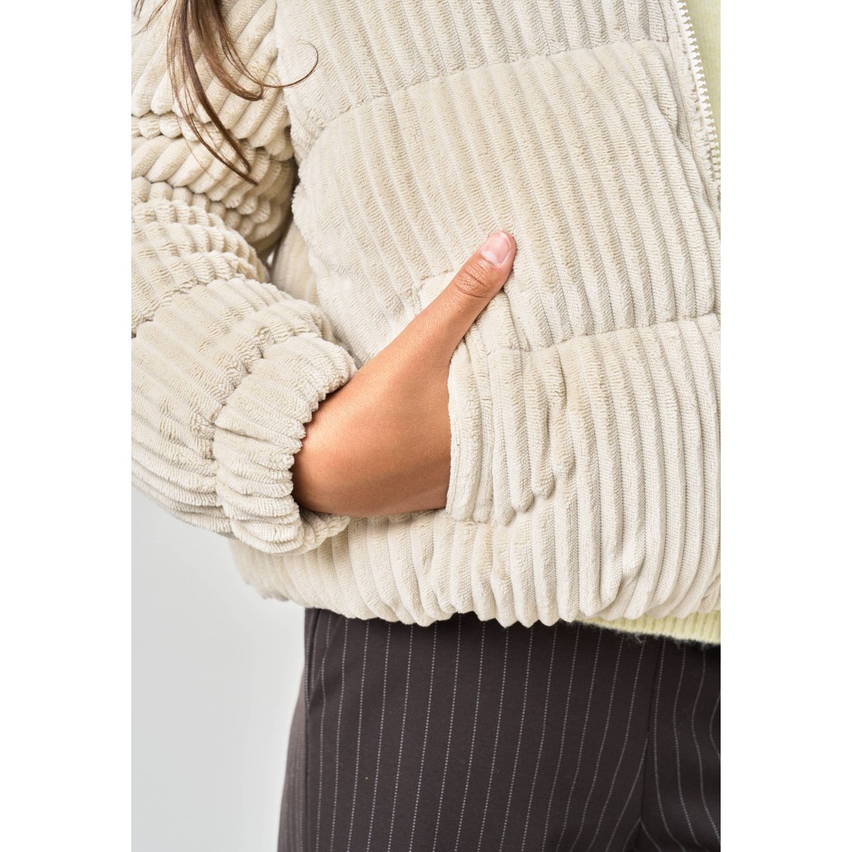 Blouson fille effet velours côtelé NOELIA cream, DEELUXE