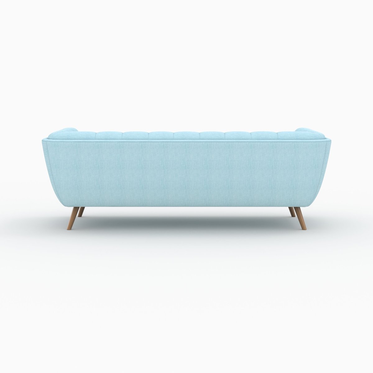 Ensemble canapé et fauteuil en tissu 4 places - CARMEN bleu clair, MAISON PAVANE
