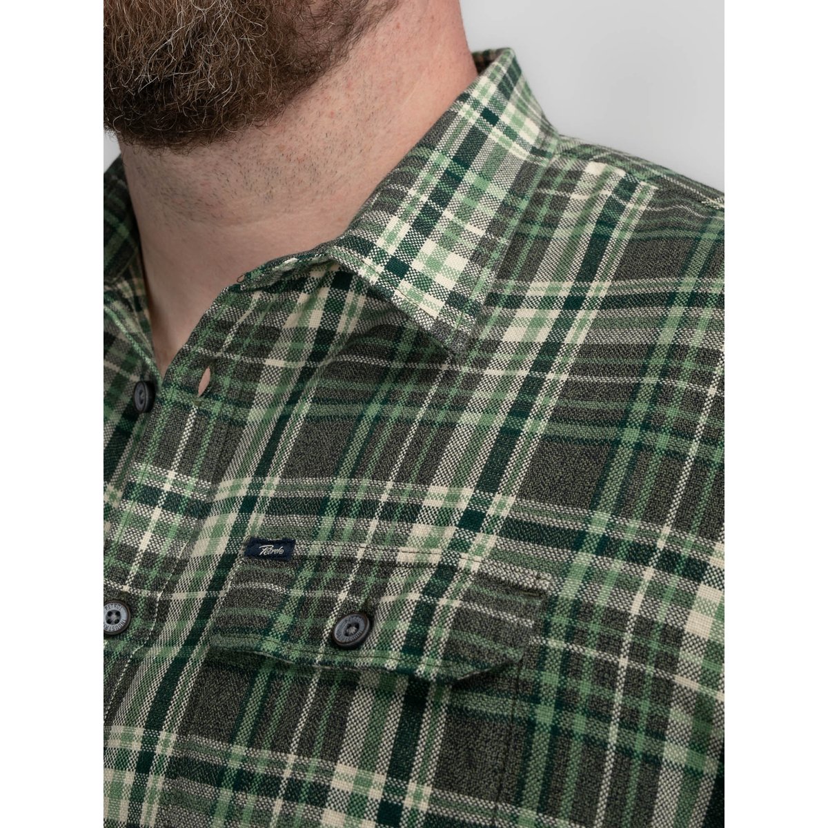 Chemise à carreaux plus size bristol vert wasabi, PETROL INDUSTRIES