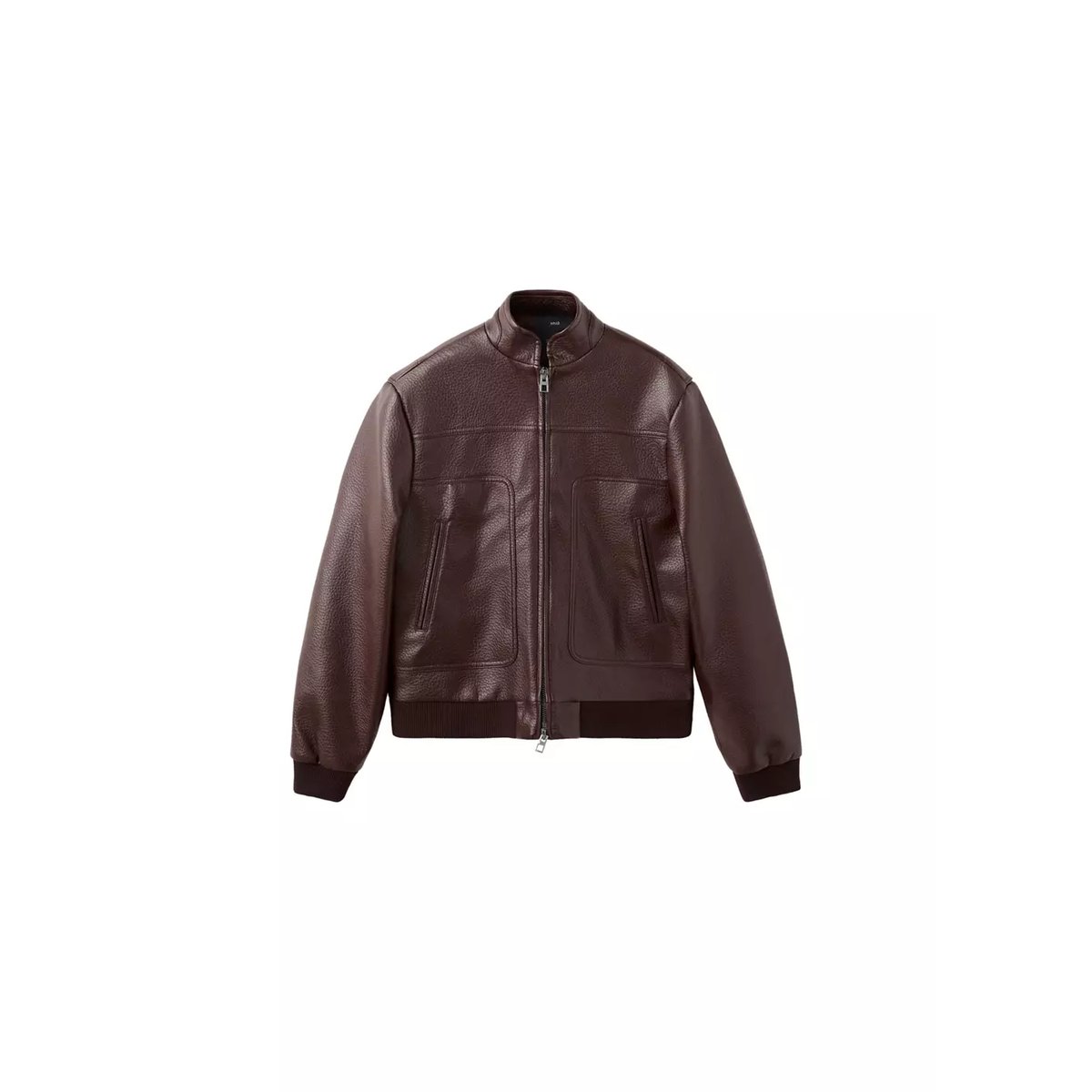 Veste à col officier et poches grenat, MANGO