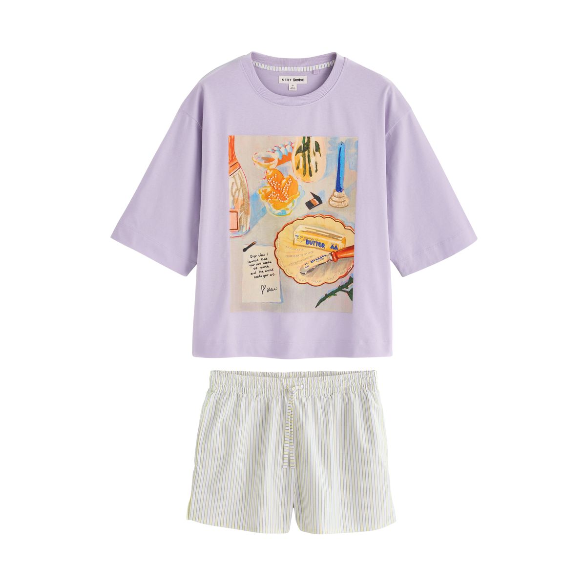 Pyjama short seminal x lindsey cherek waller bleu, NEXT