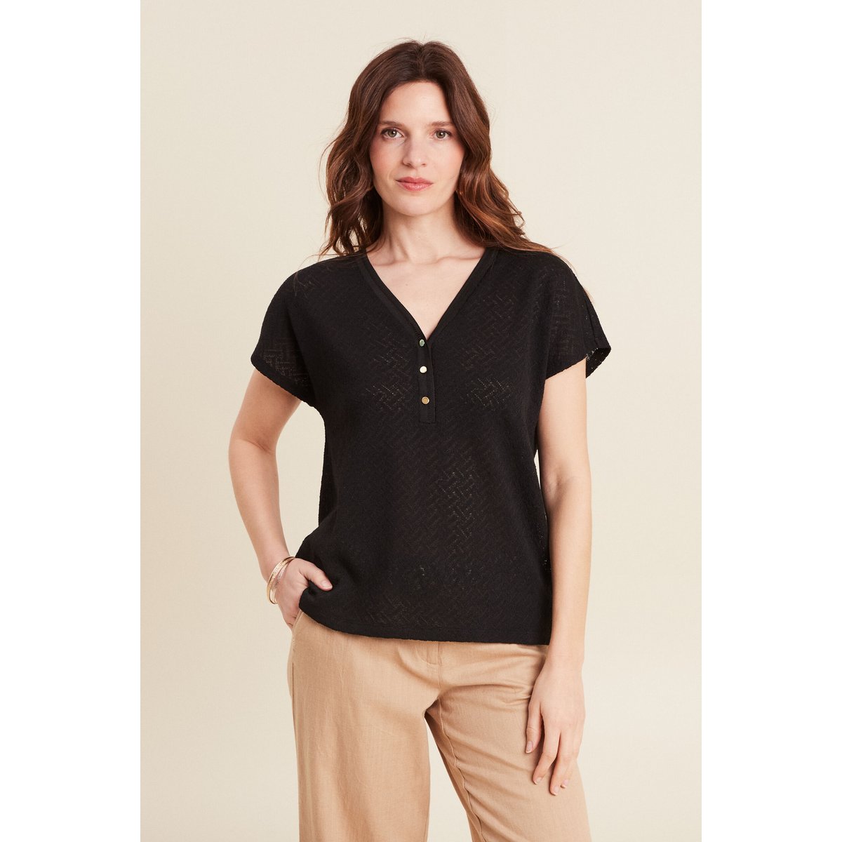 T-shirt manches courtes noir, BREAL