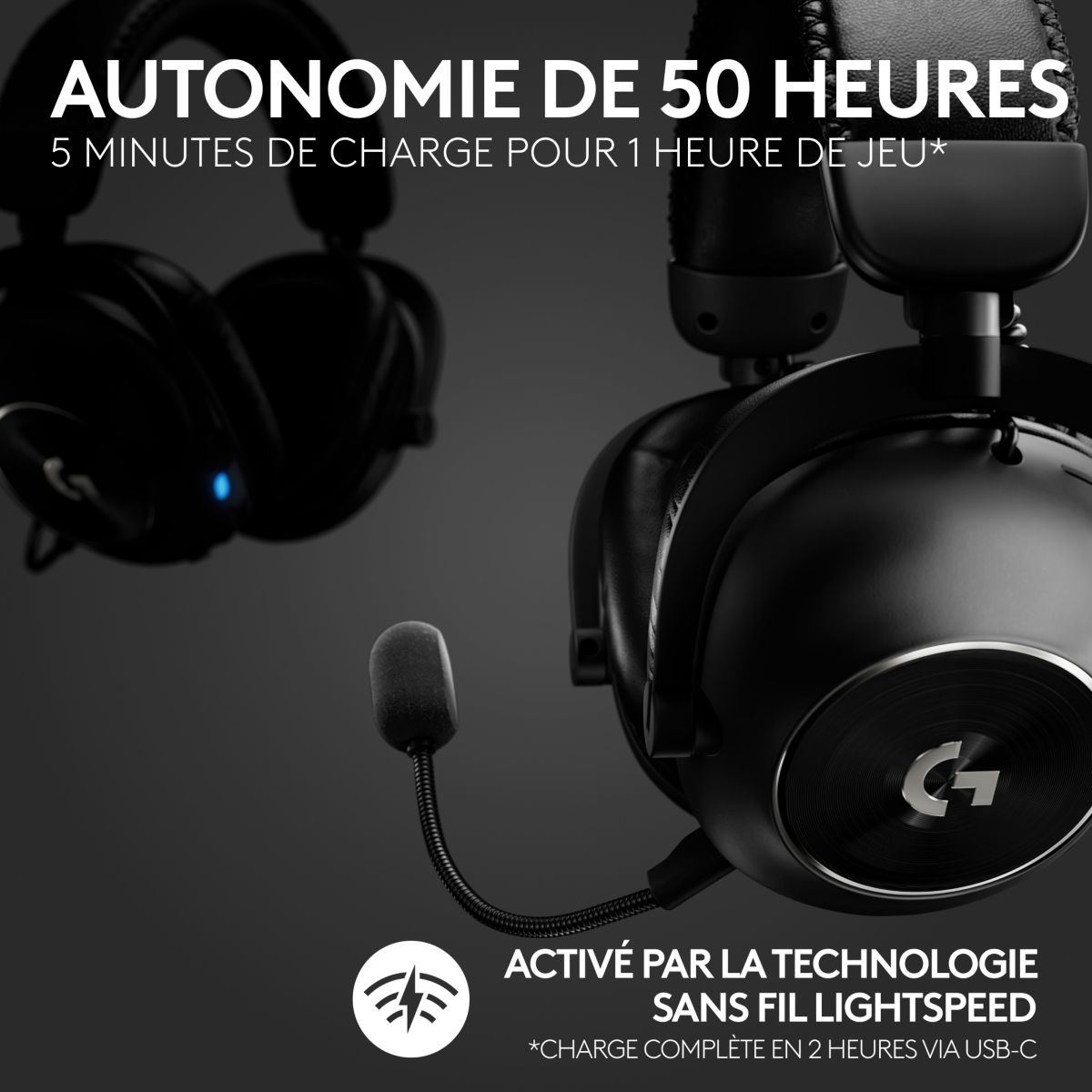 Casque gamer G PRO X 2 Lightspeed + Support noir, LOGITECH