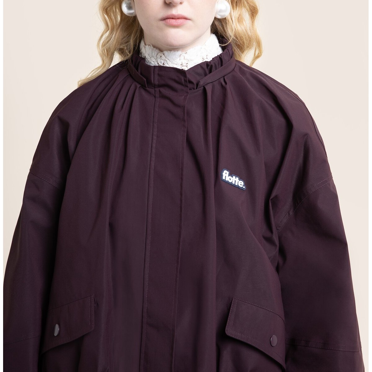 Veste imperméable à capuche amovible, GARANCE cassis, FLOTTE