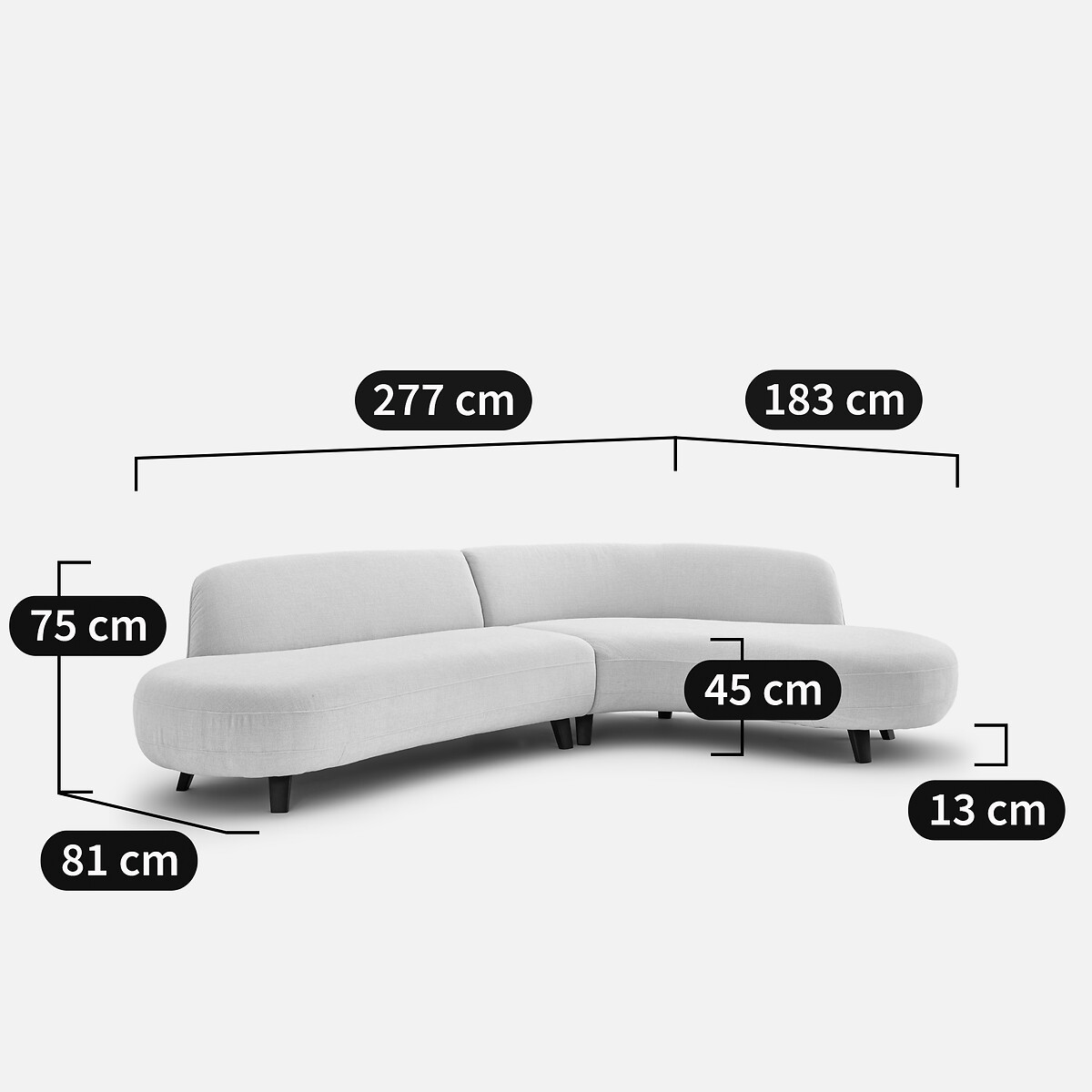 Ecksofa ROSEBURY POLYESTER, aus Polyester elfenbein, AM.PM X EMMANUEL GALLINA