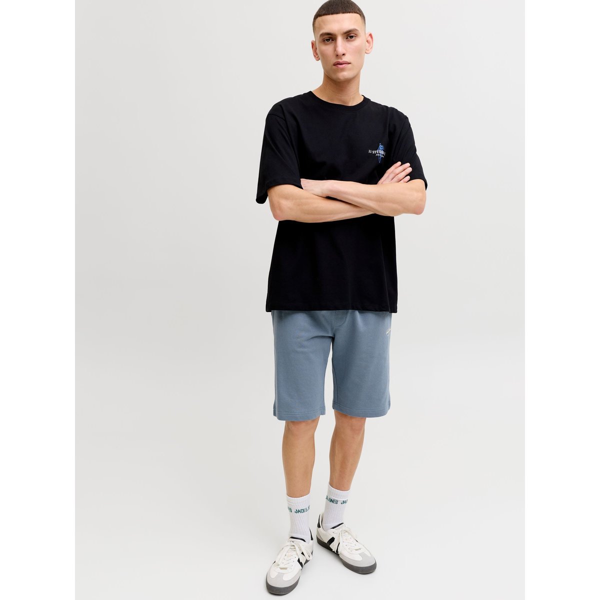 Short En Molleton grise - blue mirage 1, JACK & JONES