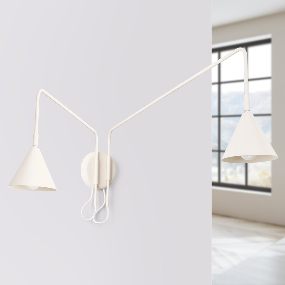 Applique murale Beige E14 2 NOX beige, EDEN
