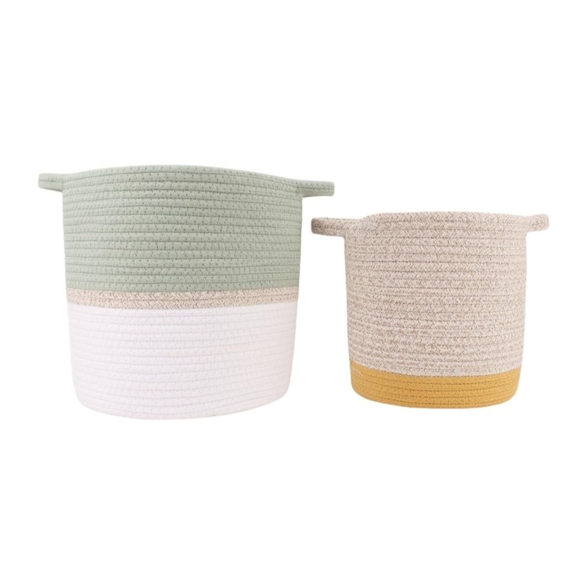 Lot de 2 paniers en corde beige, AZAO